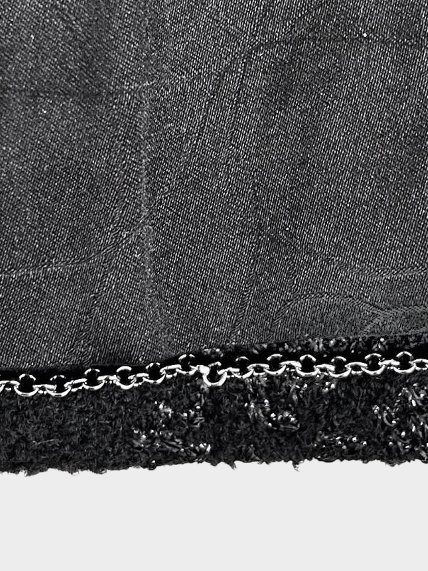 Chanel 2003 Black Wool Jacket with Lurex Camellia Print