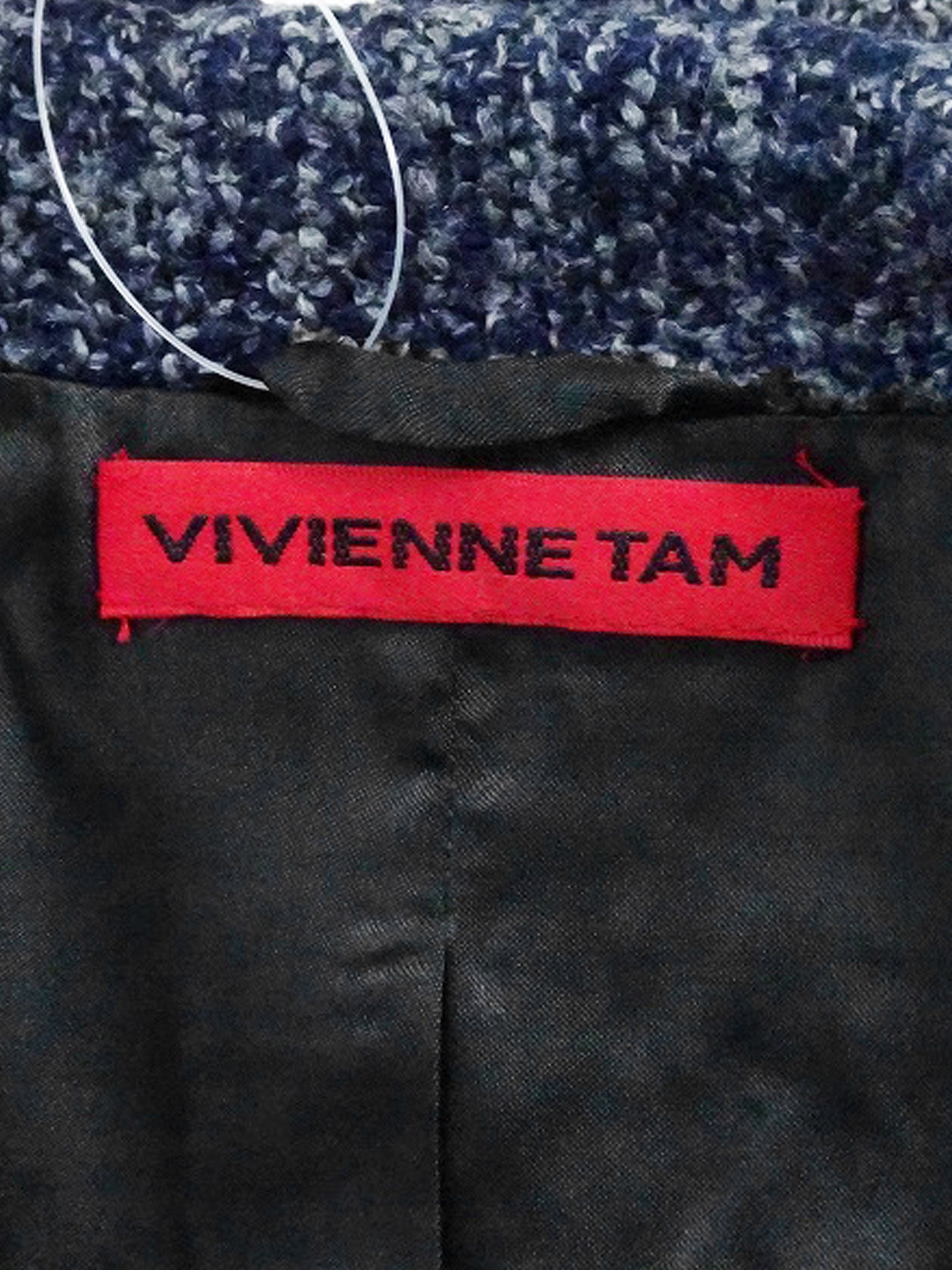 Vivienne Tam 2000s Grey and Blue Tweed Jacket and Skirt Set