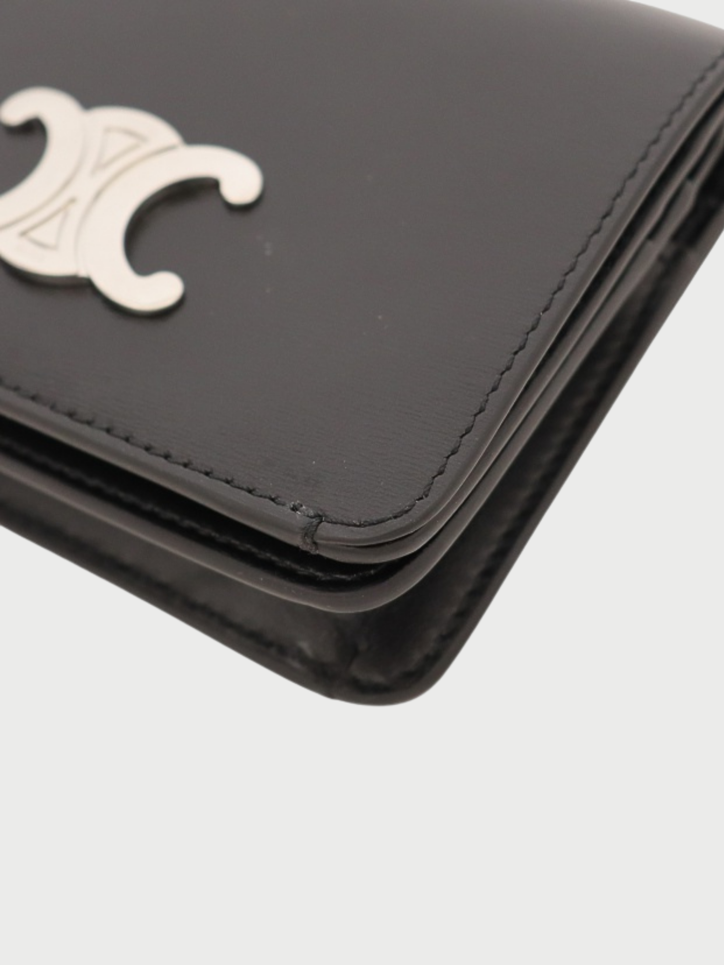 Celine 2020s Black Leather Compact Wallet