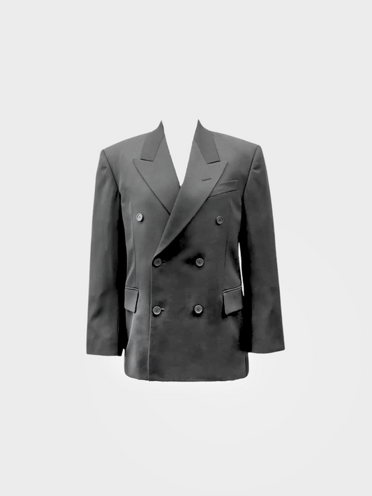 Balenciaga 2010s Black Unifit Wool Oversized Blazer