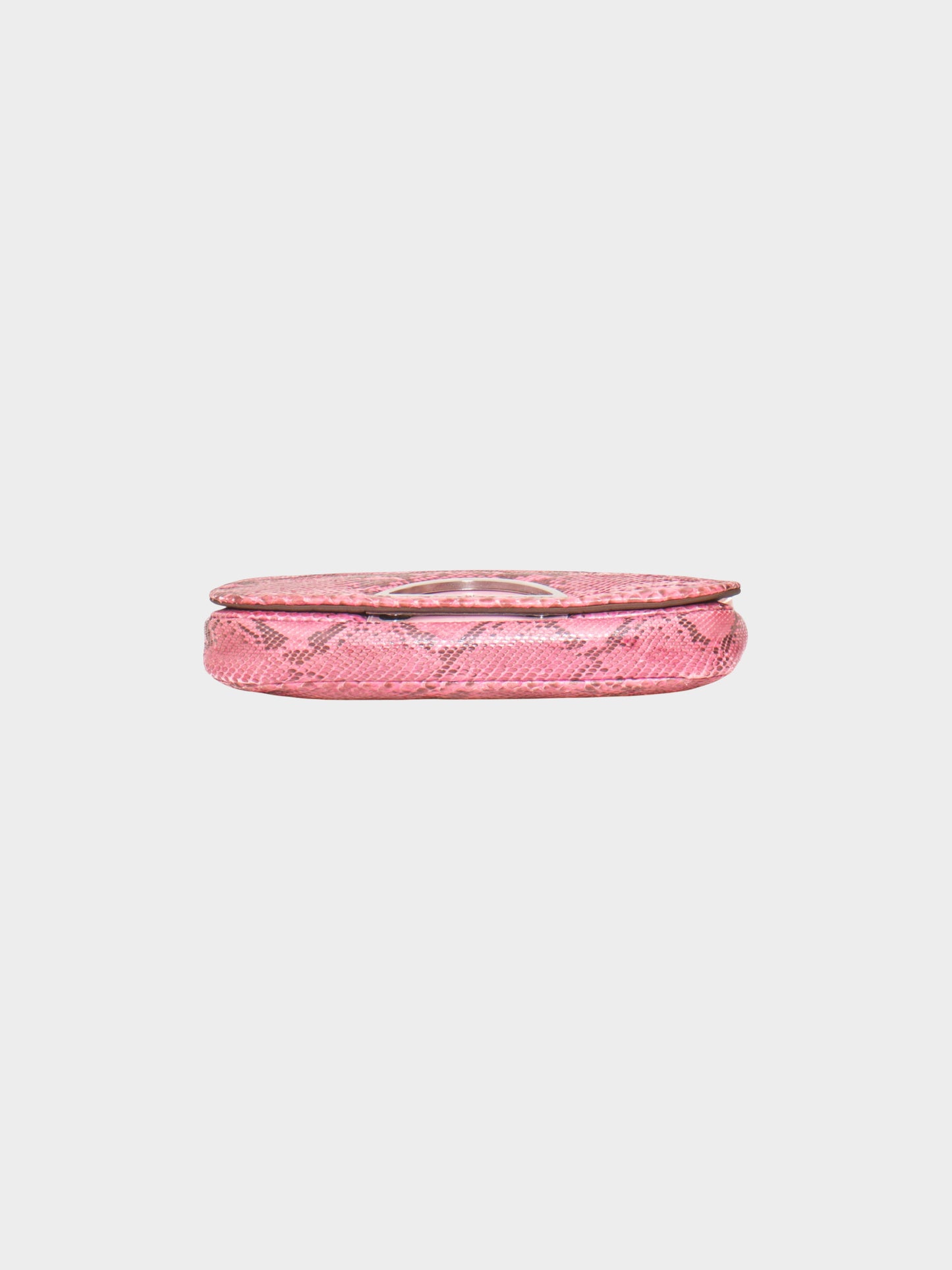 Christian Dior 2000s Pink Python Leather Maris Pearl Shoulder Bag