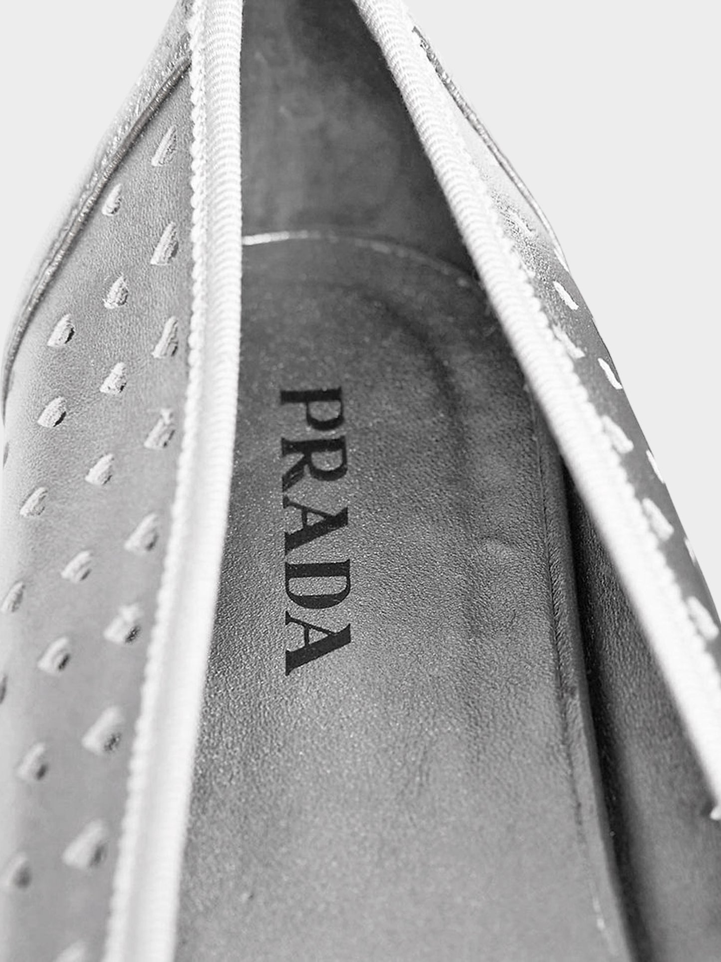 Prada 1990s Silver Heart Ballerina Flats