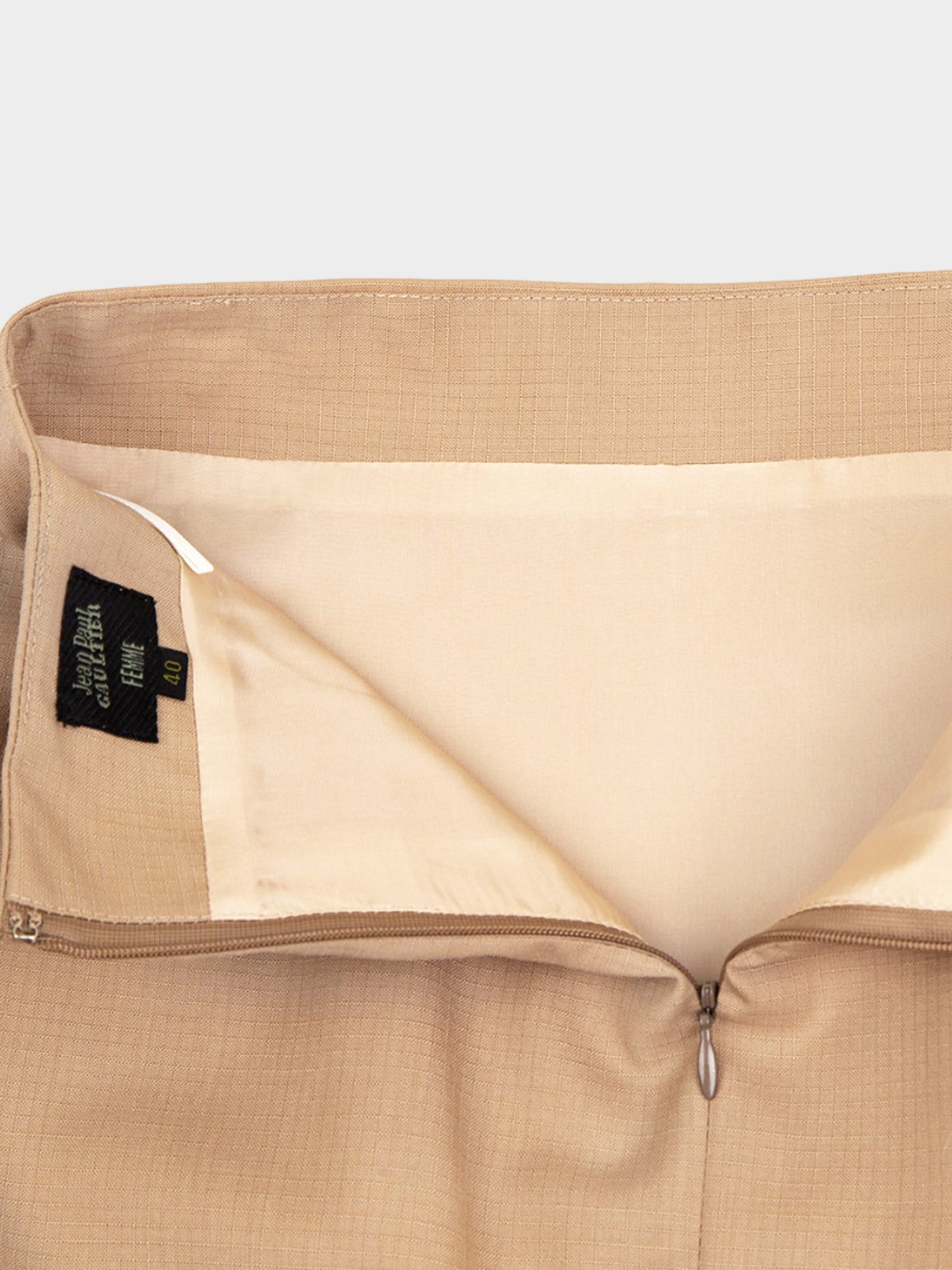 Jean Paul Gaultier 2000s Rare Beige Tie Sleeve Jacket and Skirt Set
