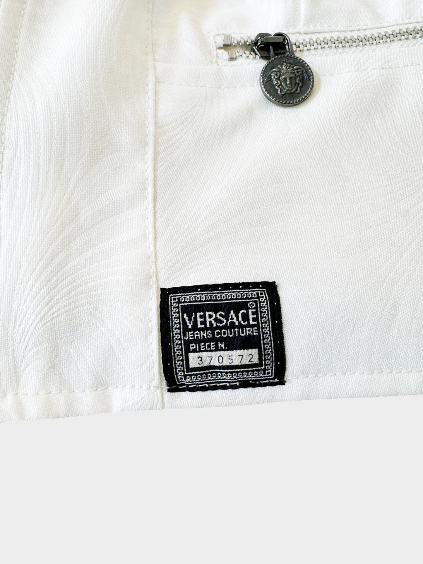 Versace 1990s Jeans Couture White Zip-up Vest