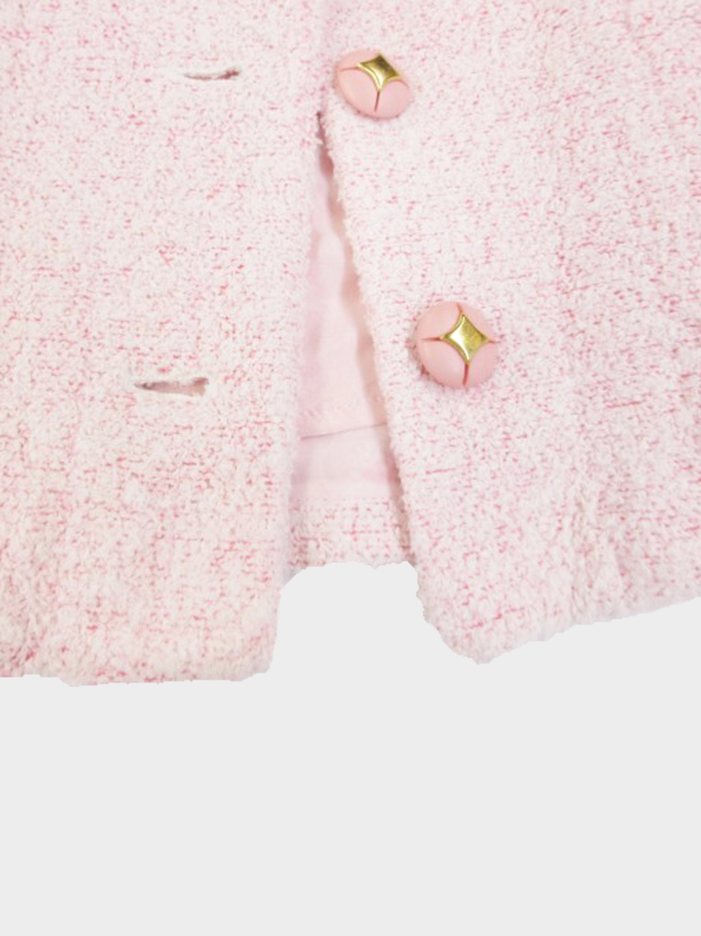Chanel 2000s Light Pink Tweed Short Sleeve Button-down Jacket