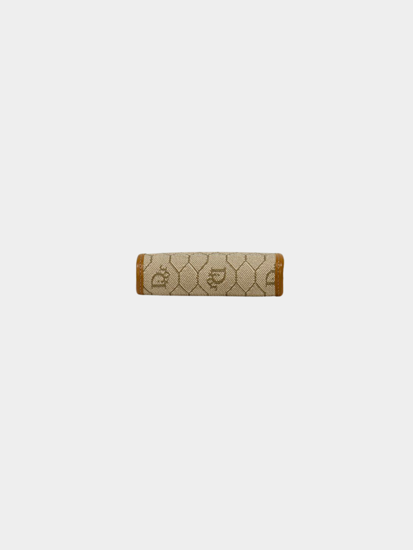 Christian Dior 2000s Beige Brown Honeycomb Frame Coin Case