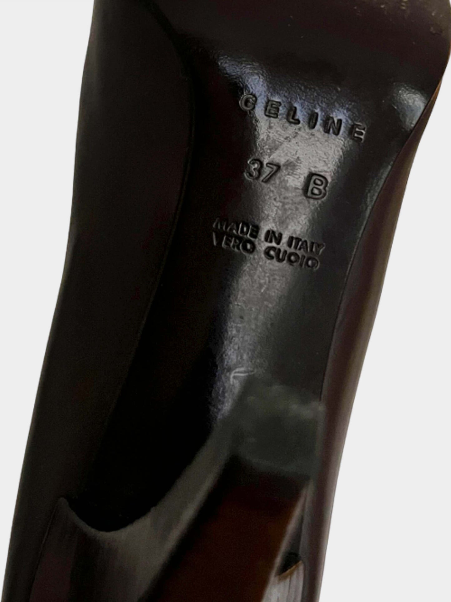 Celine Early 2000s Brown Triomphe Chain Detail Boots
