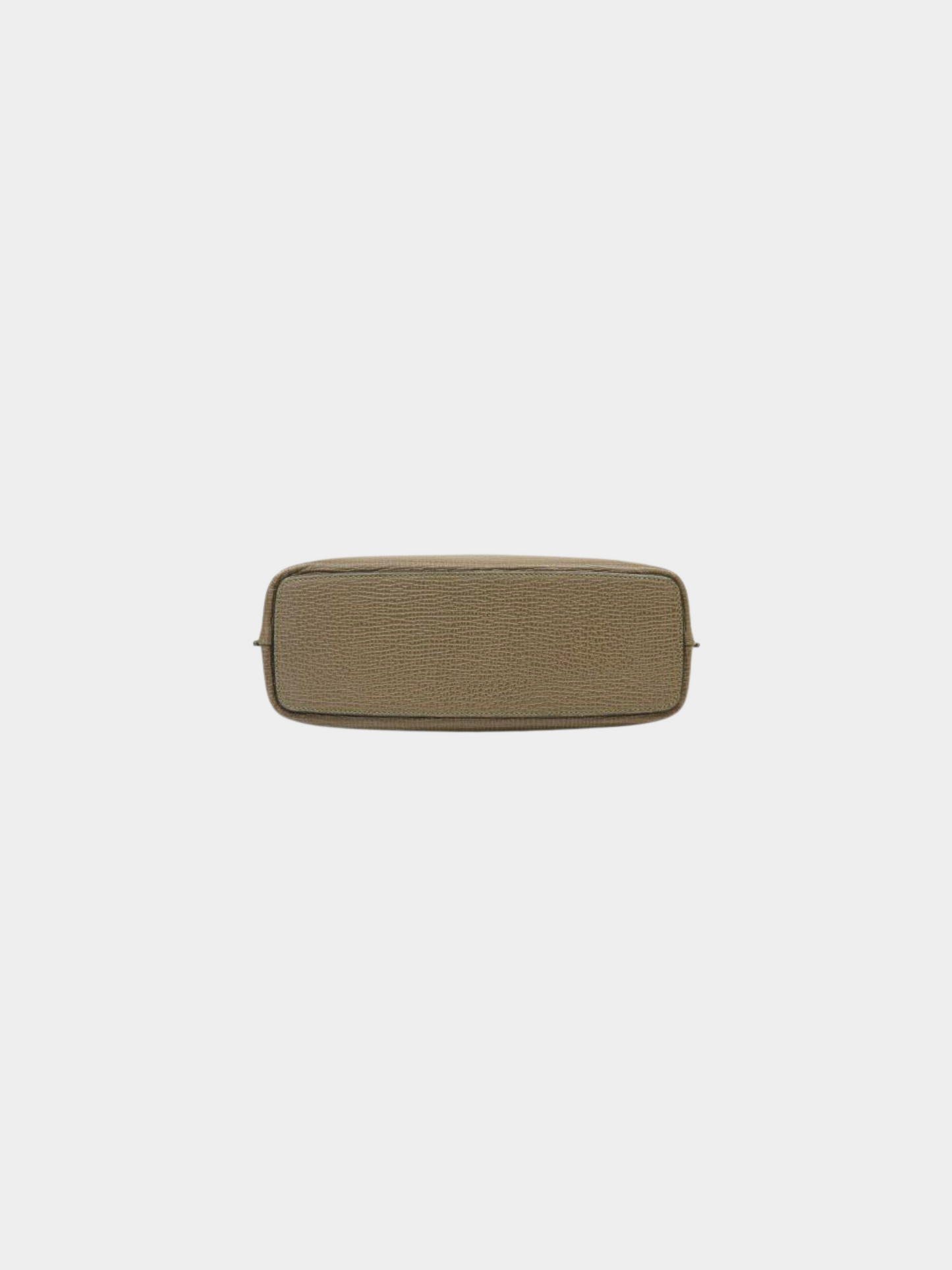 Loewe 1990s Khaki Shrink Leather Logo-Stamped Handbag