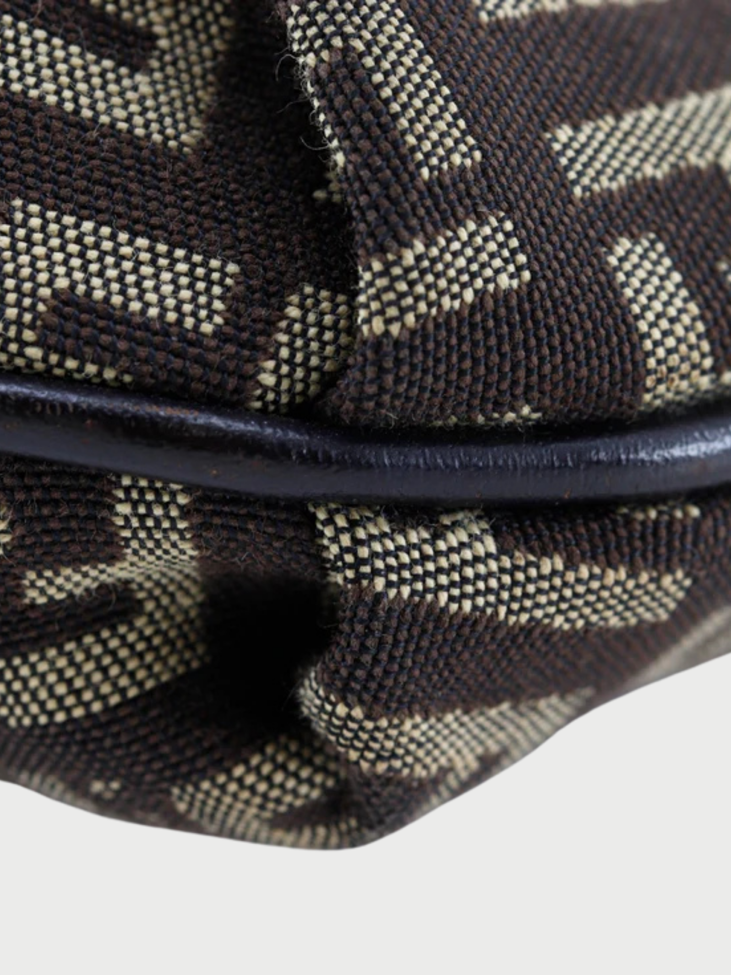 Fendi 2000s Brown Zucchino Canvas Crossbody Shoulder Bag