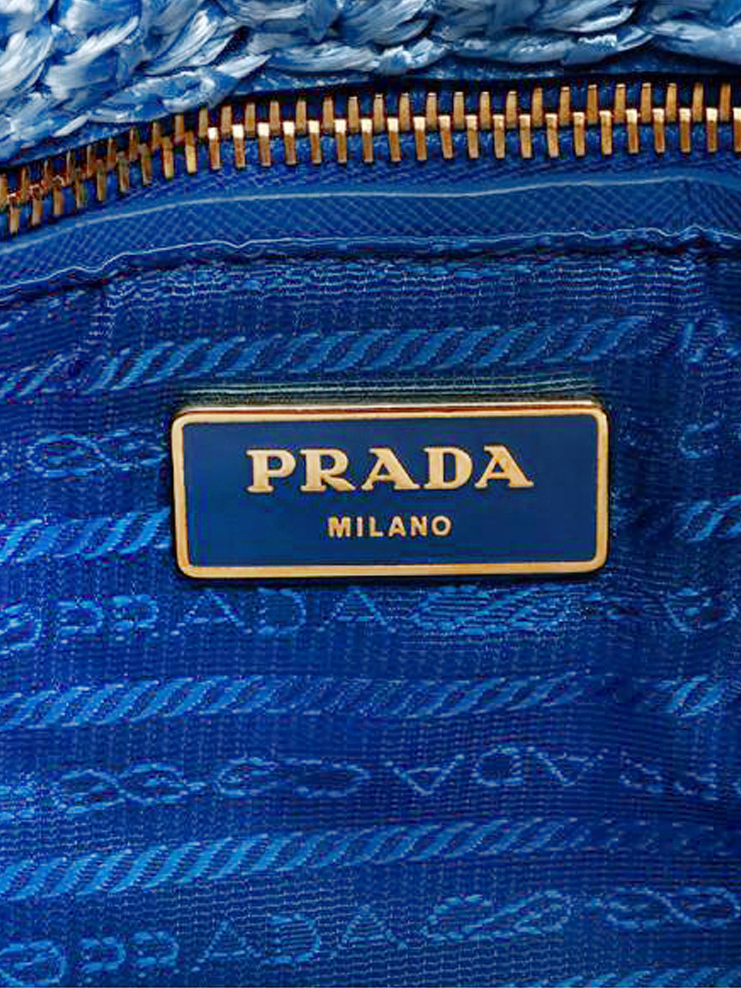 Prada 2010s Blue Raffia Grass Fringed Tote Bag