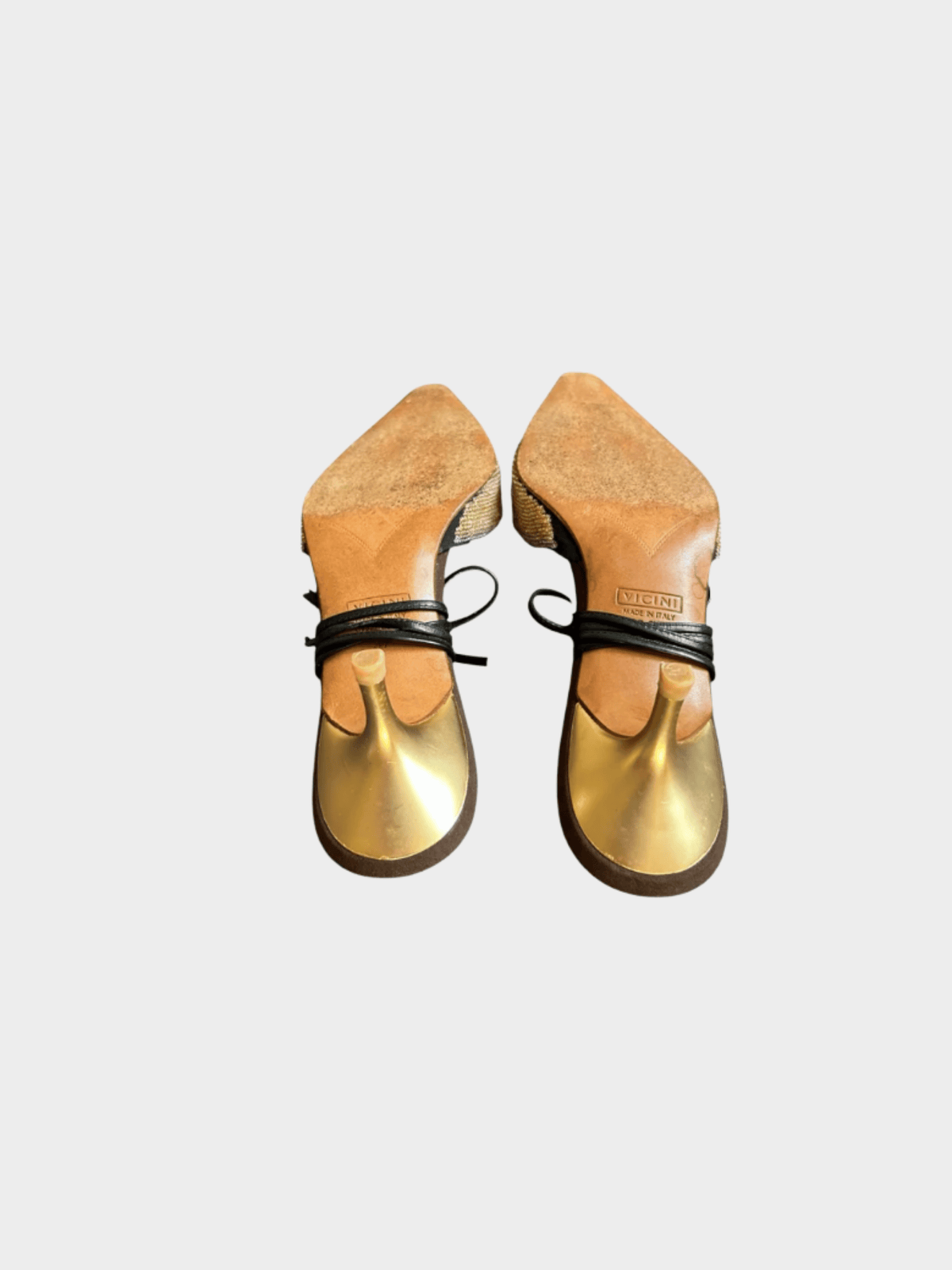 Giuseppe Zanotti 2000s Beaded Wrap Pointed Toe Kitten Heels