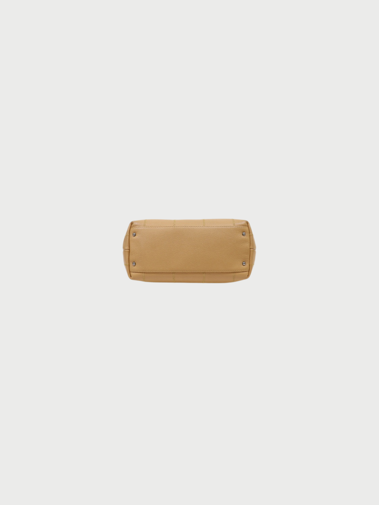 Chanel 2000s Beige Caviar Leather Choco Bar Tote Bag