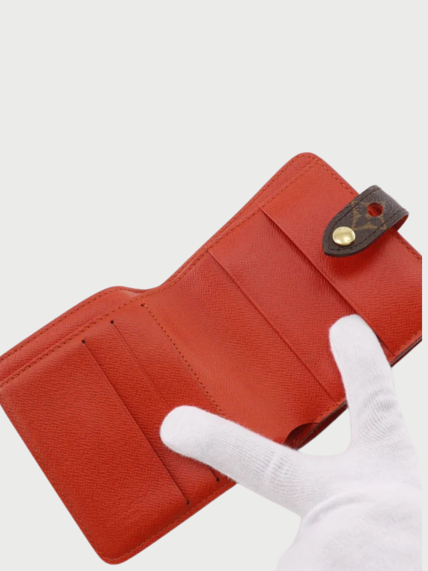 Louis Vuitton 2006 Brown Orange Monogram Perfo Compact Zip Wallet