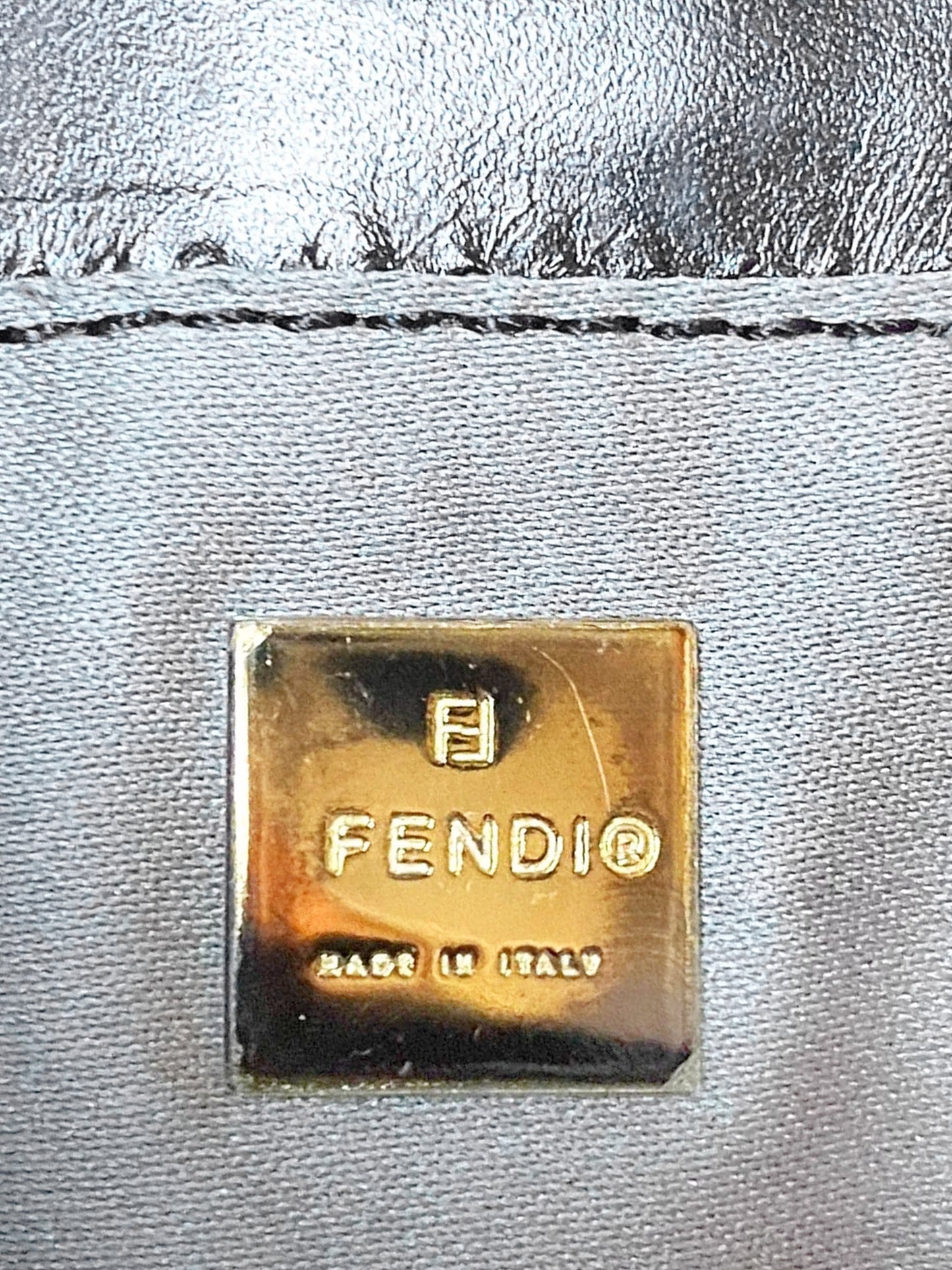 Fendi 1990s Ivory Sequins and Black Calf Pony Hair Mini Croissant Bag