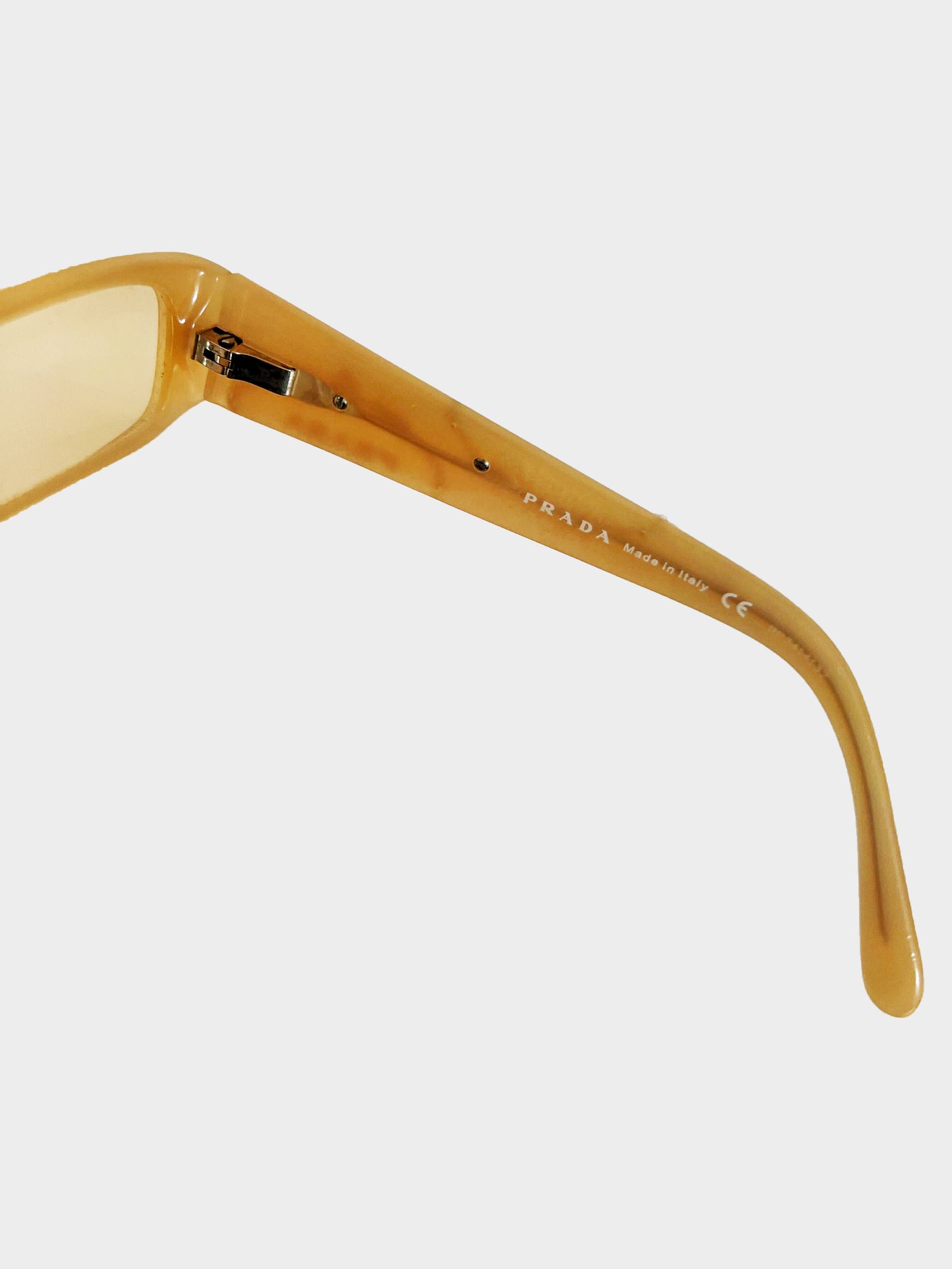Prada 1990s Rare Beige VPR07I Narrow Glasses