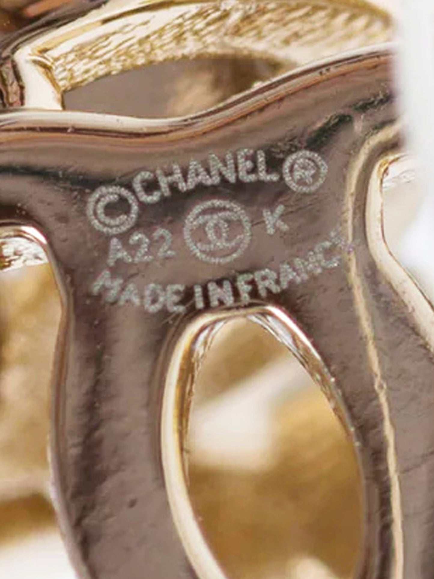 Chanel 2022 Gold and Black 3D CC Diamond Earrings