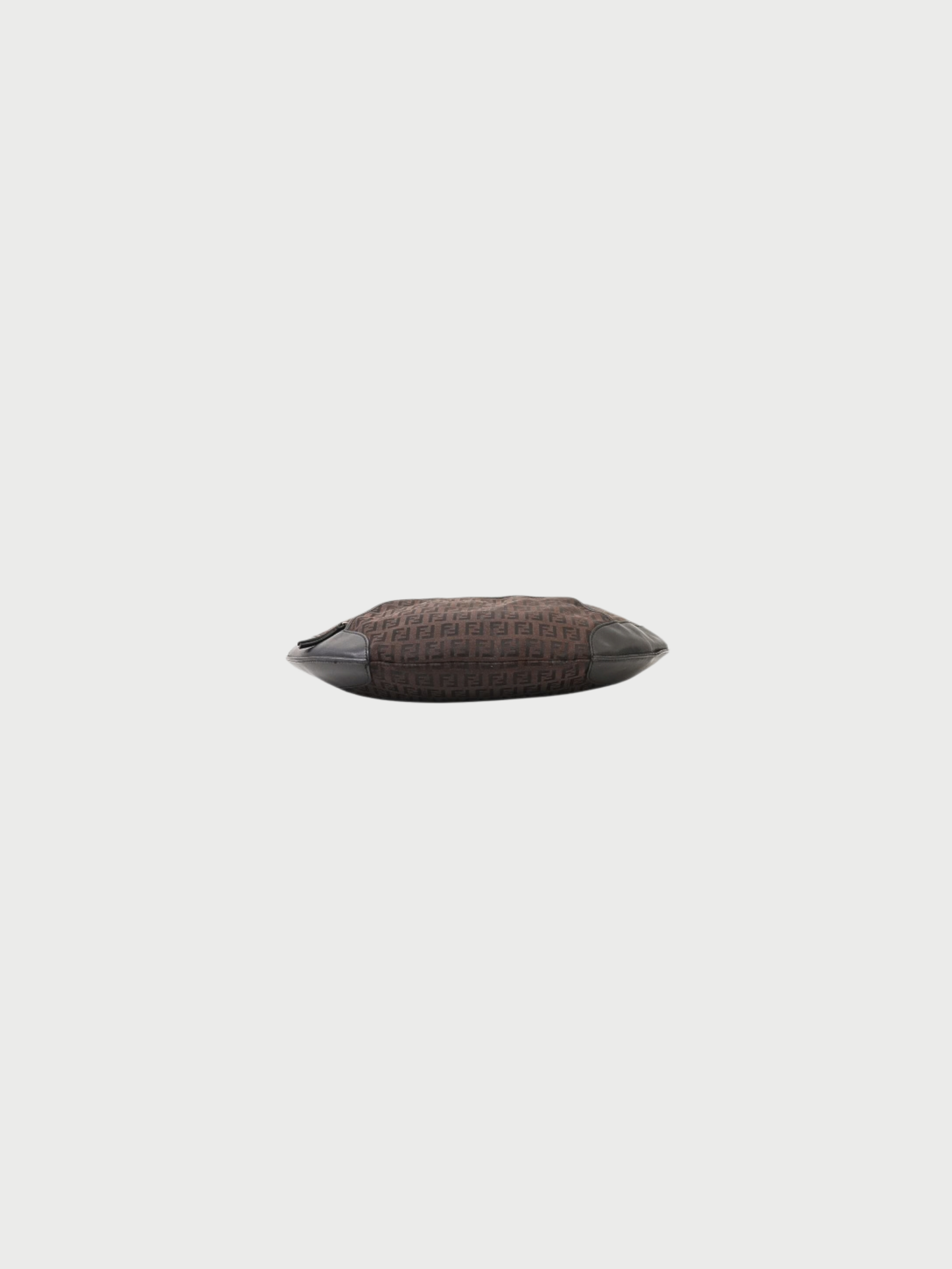 Fendi 2000s Brown Black Zucchino Canvas One Shoulder Bag