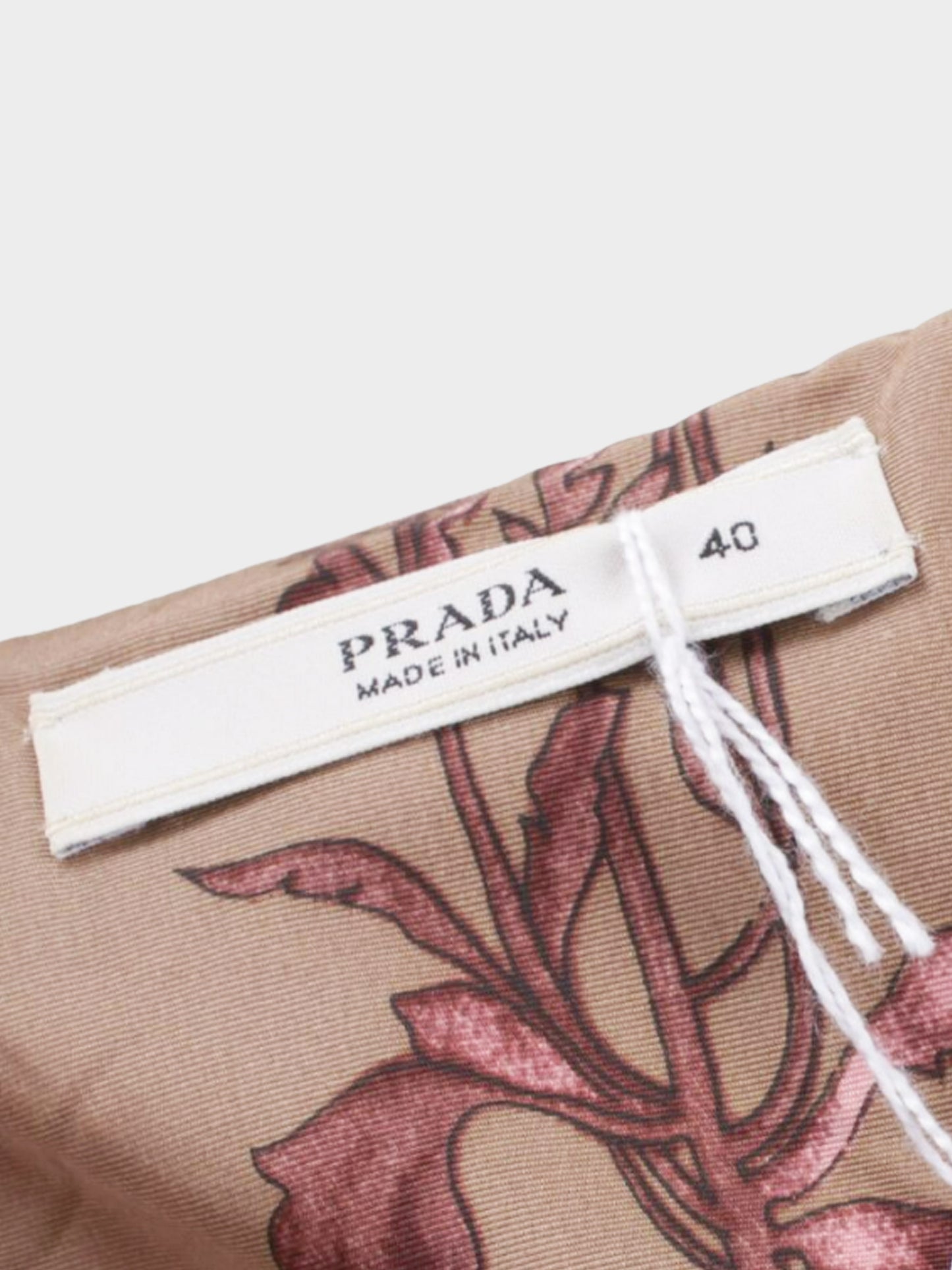 Prada 2007-2008 Brown Floral Print Pleated Silk Skirt