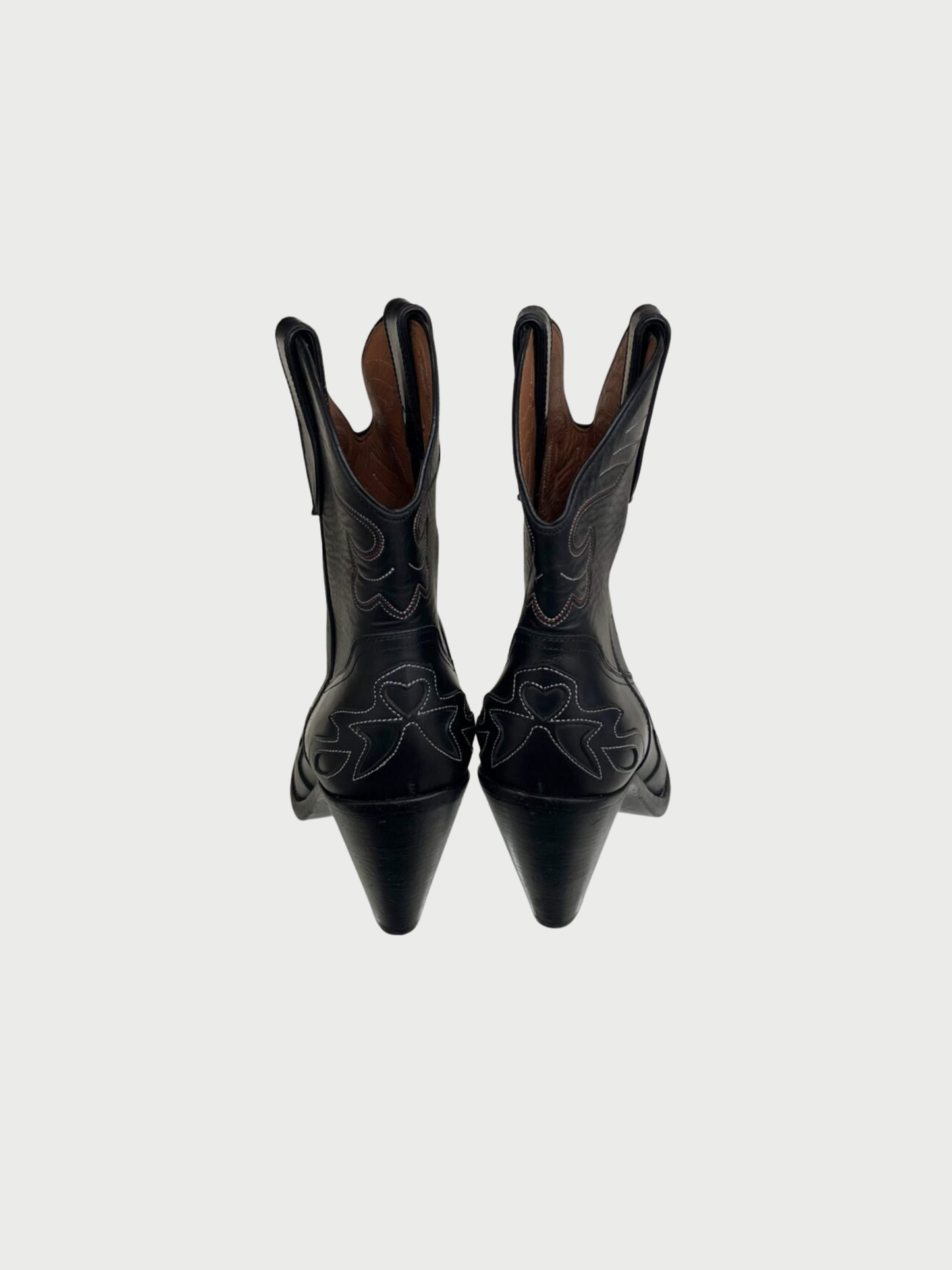 Givenchy 2020s Black Leather Cowgirl Boots