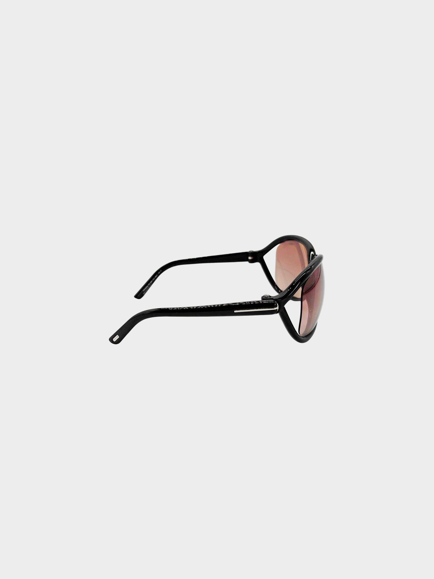 Tom Ford 2000s Black and Pink Fernanda TF1069 Butterfly Sunglasses