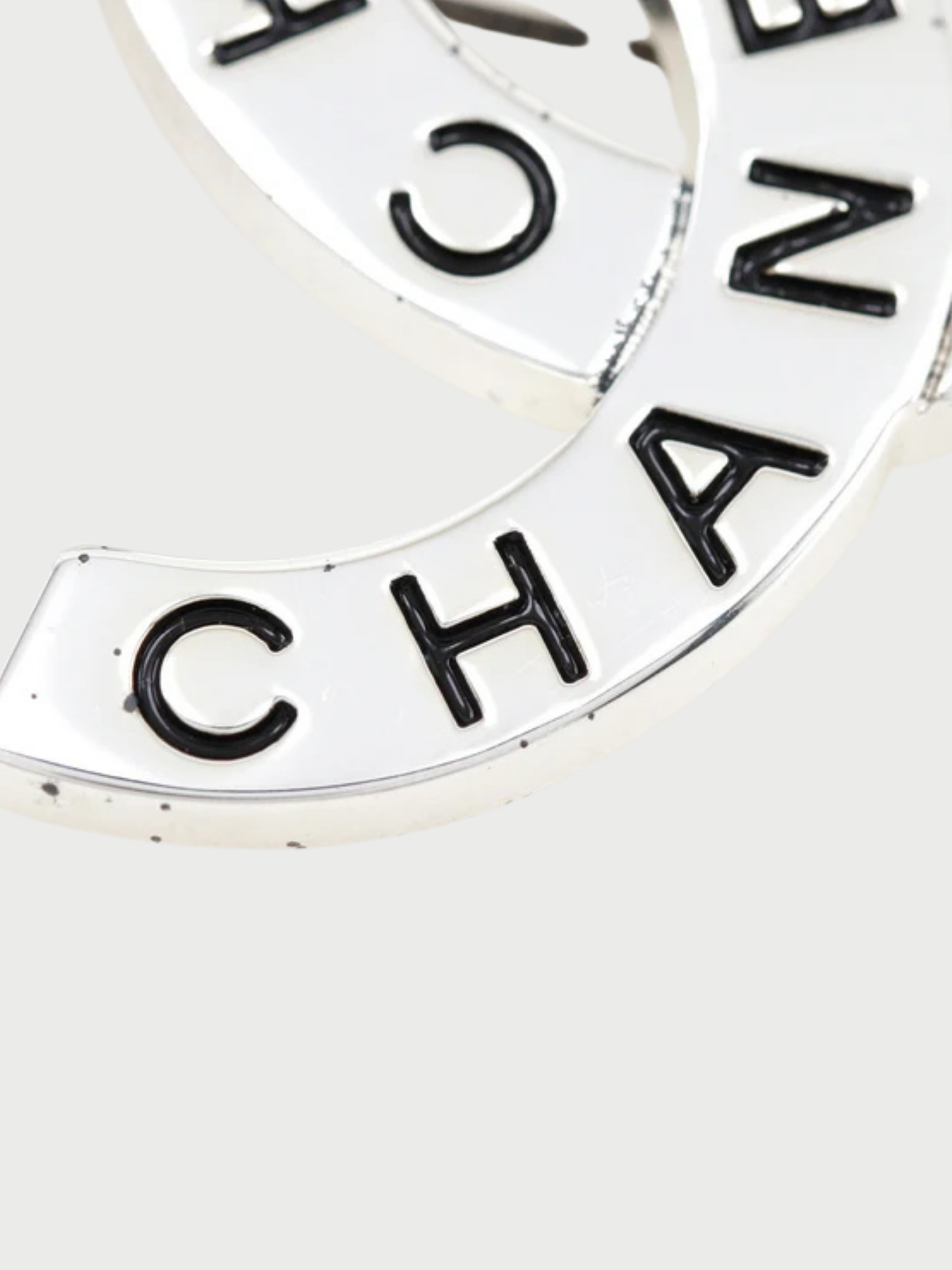 Chanel Spring 1998 Silver Metal Coco Mark Logo Brooch