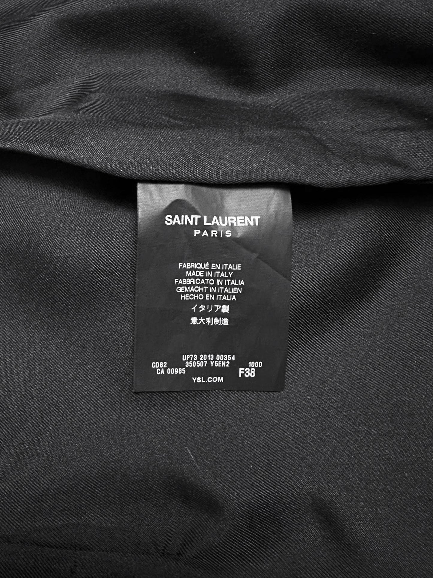 Yves Saint Laurent SS 2013 Black Patent Lambskin Leather Skirt