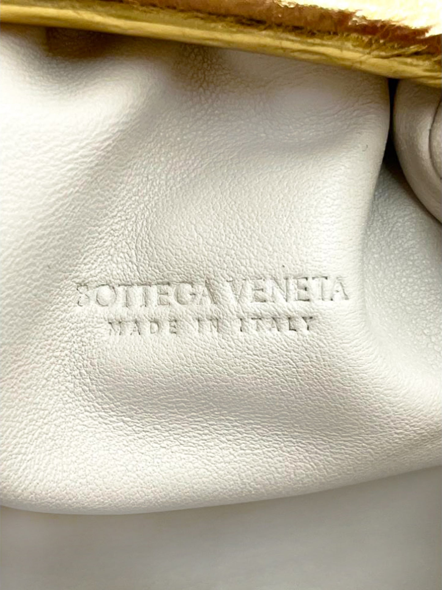 Bottega Veneta 2019 Metallic Gold Leather Mini Pouch with Strap