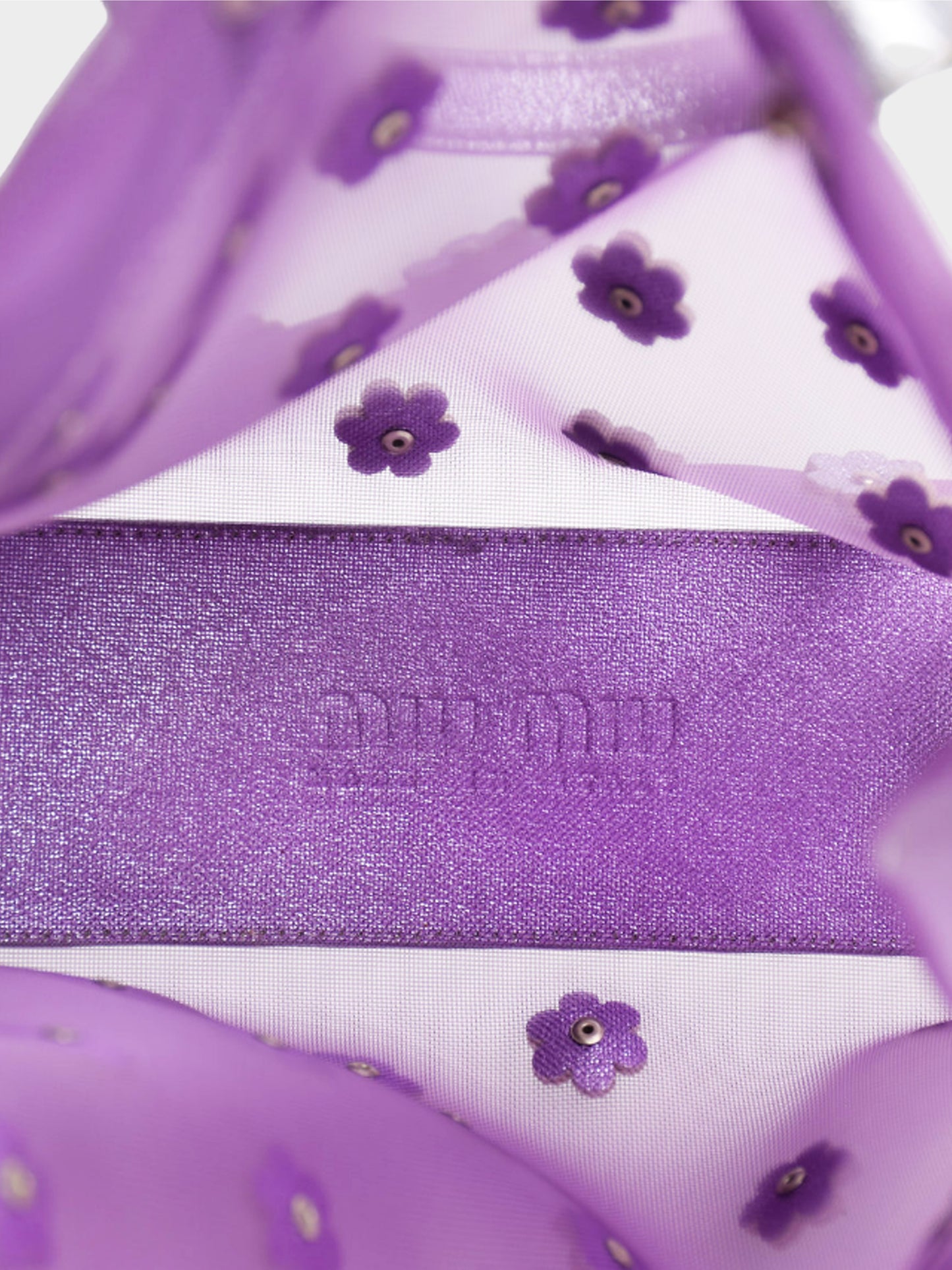 Miu Miu 1999 Metallic Lilac Floral Mesh Tote Bag