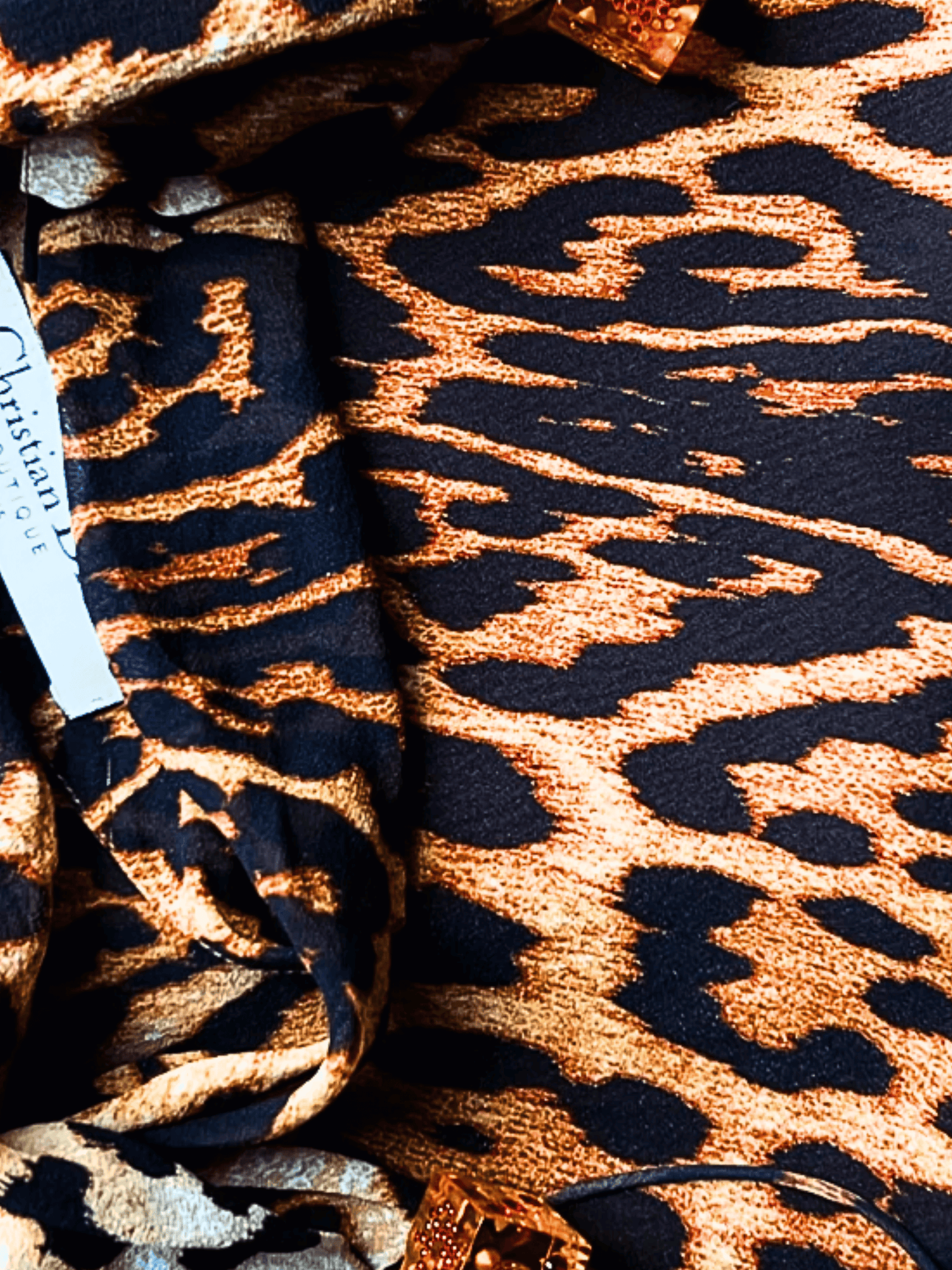 Christian Dior FW 2004 Cheetah Print Silk Dress