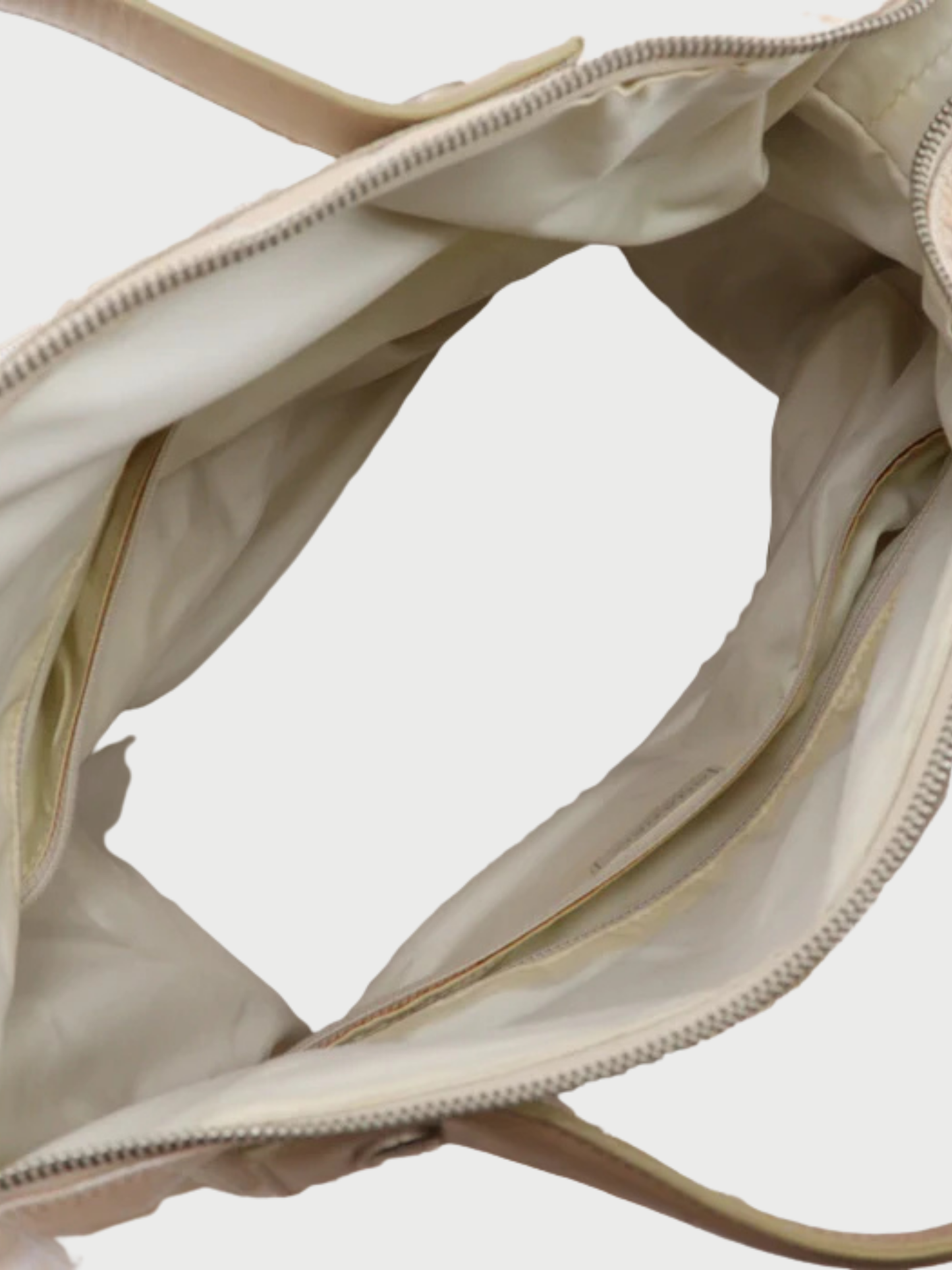 Chanel 2000s Beige Nylon Canvas New Travel Line Boston Bag