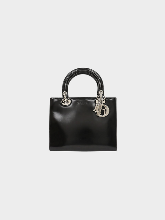 Christian Dior 2010s Black Leather Lady Dior Bag