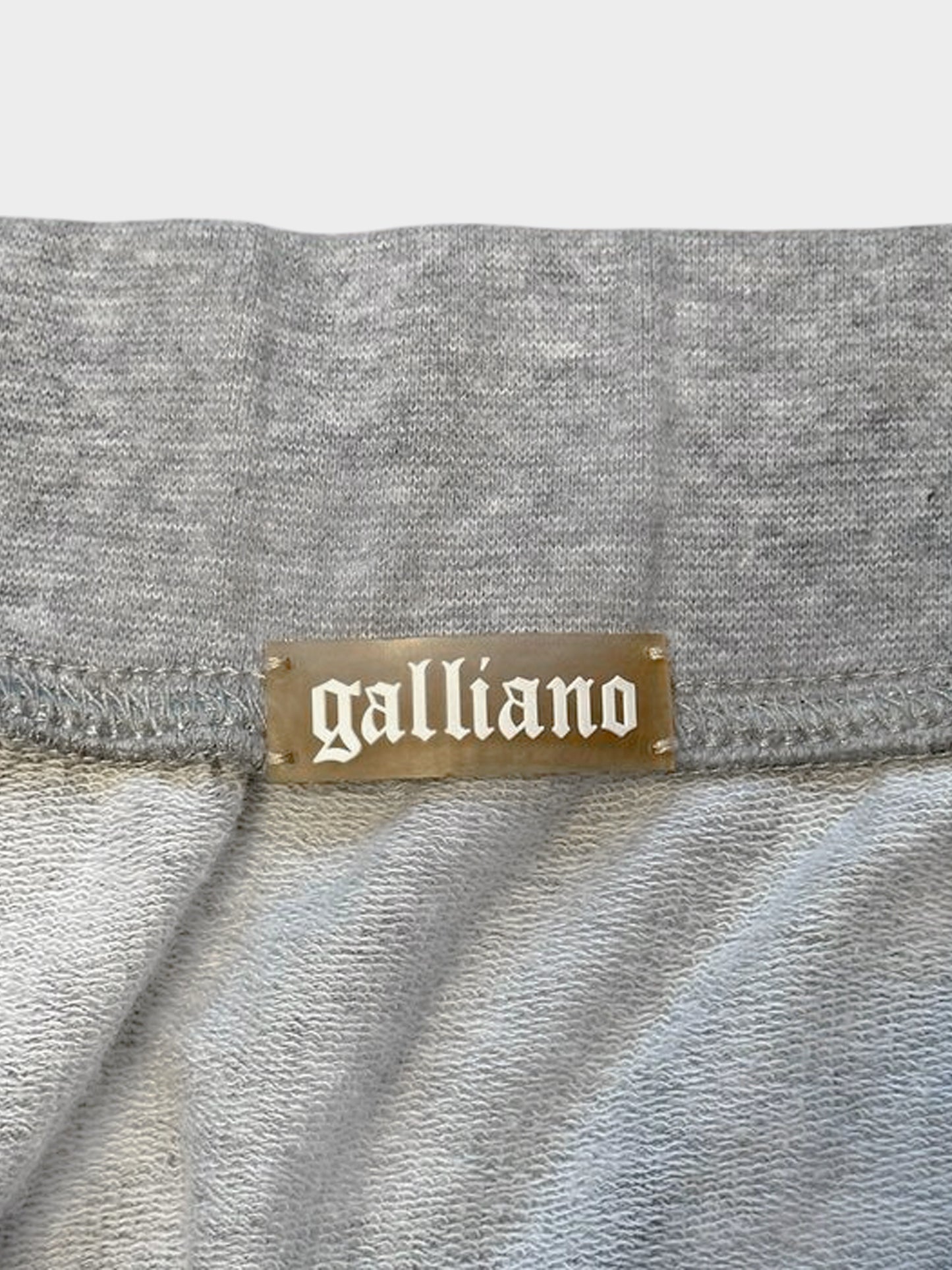 John Galliano 2000s Grey Floral and Newspaper Print Skirt