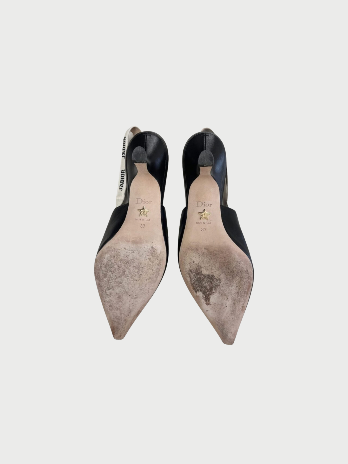 Christian Dior 2010s Black Leather J’Adior Slingback Pumps