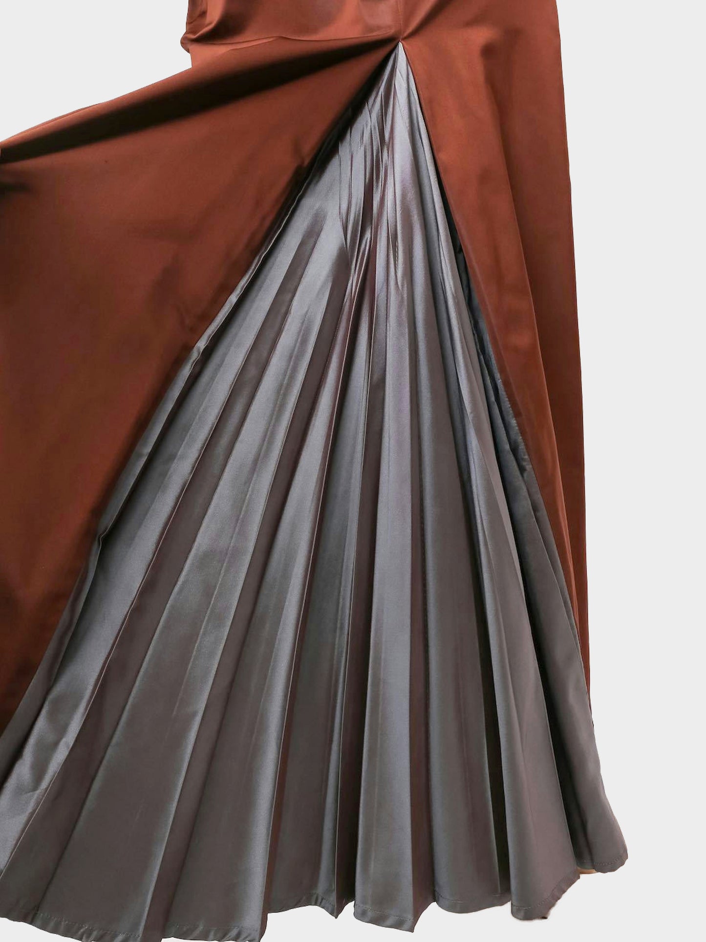 Jean Paul Gaultier SS 1998 Brown Taffeta Puffed Sleeve Dress