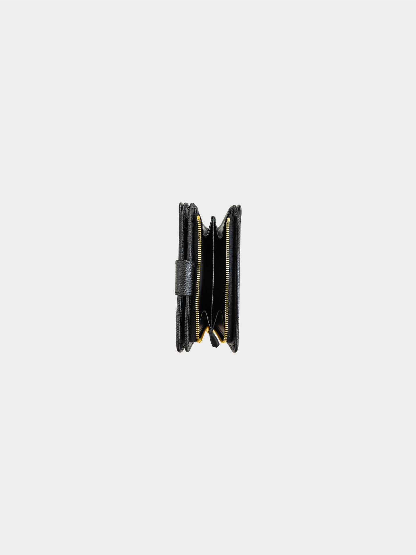 Prada 2010s Black Small Saffiano Leather Wallet