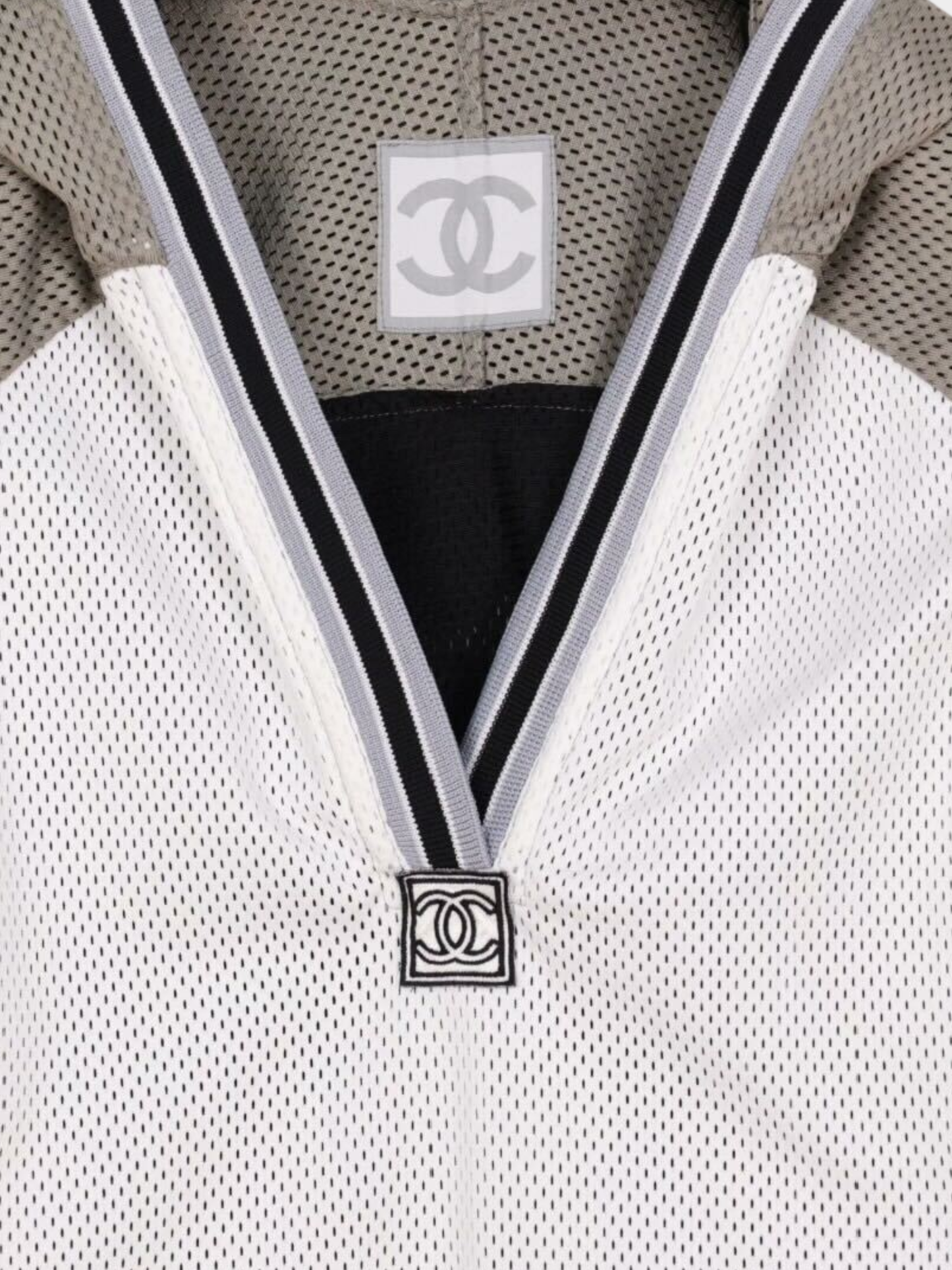 Chanel 2000s Monochrome Mesh Sport Top