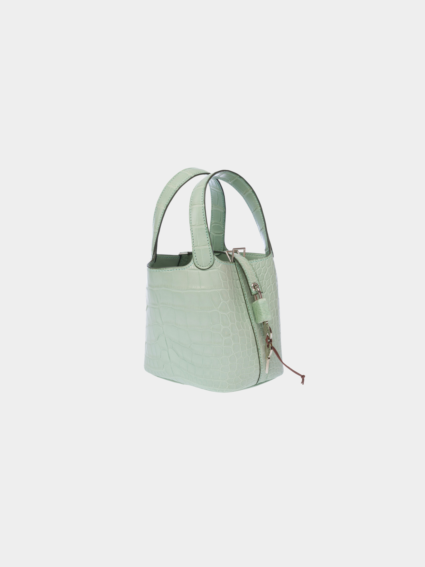 Hermès 2020s Green Alligator Mississippi Micro Picotin Lock Bag