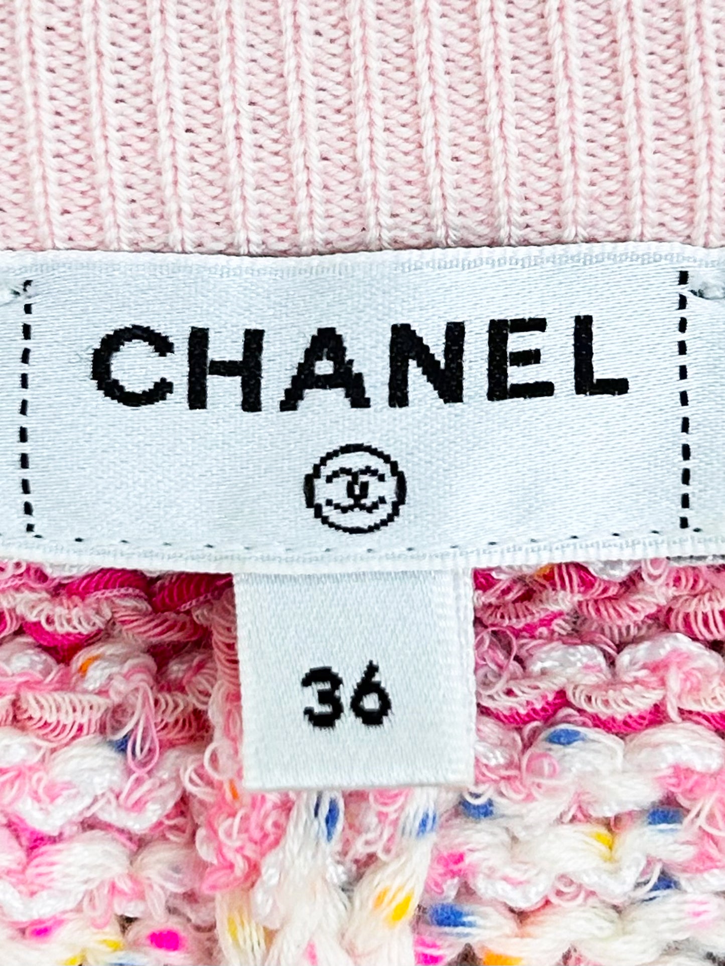 Chanel Resort 2024 LOVE COCO Cotton Candy Striped Knit Shorts
