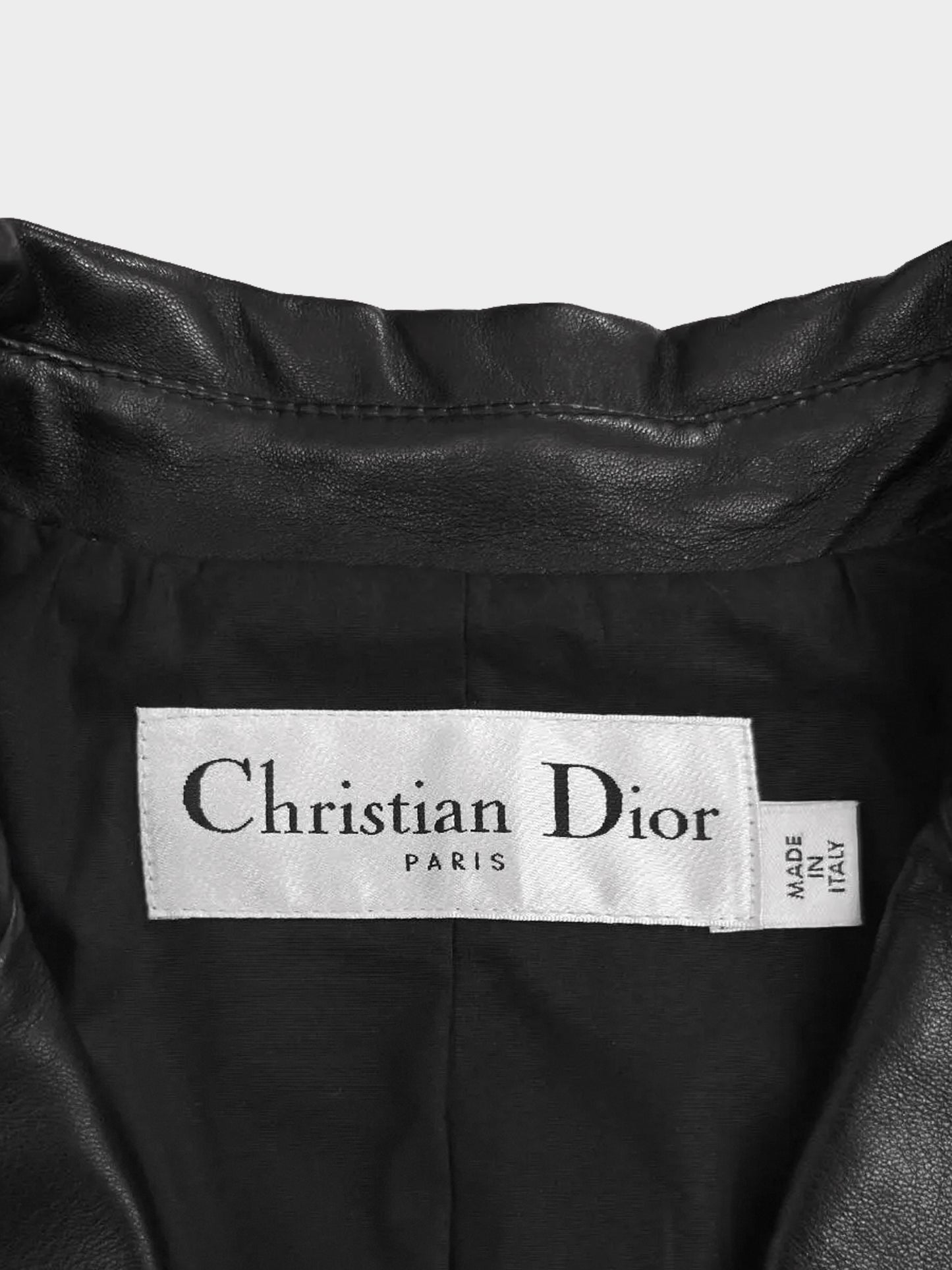 Christian Dior 2010s Black Lambskin Leather Blazer