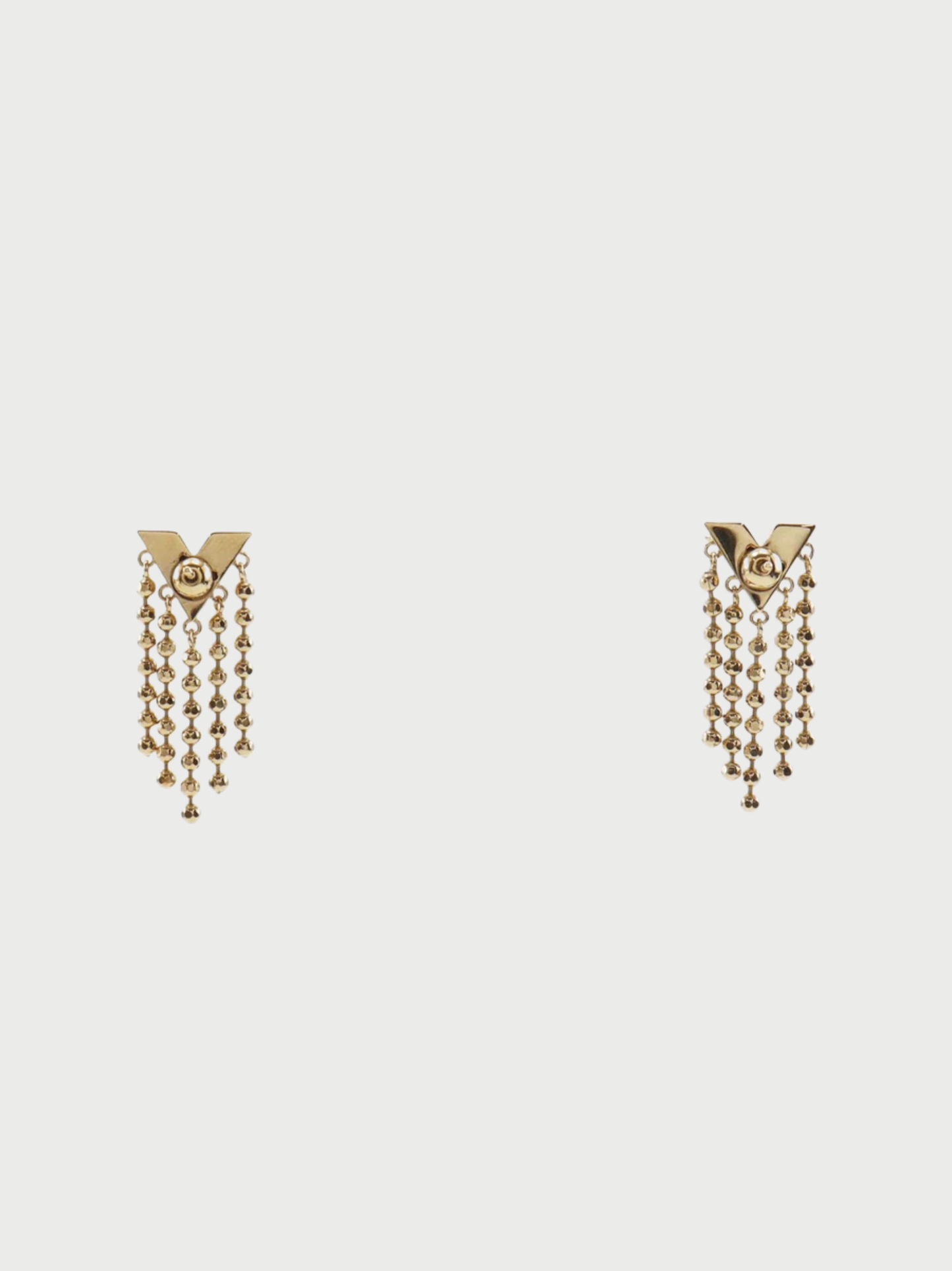 Louis Vuitton 2022 Gold Tone Plated Metal Essential V Skin Earrings
