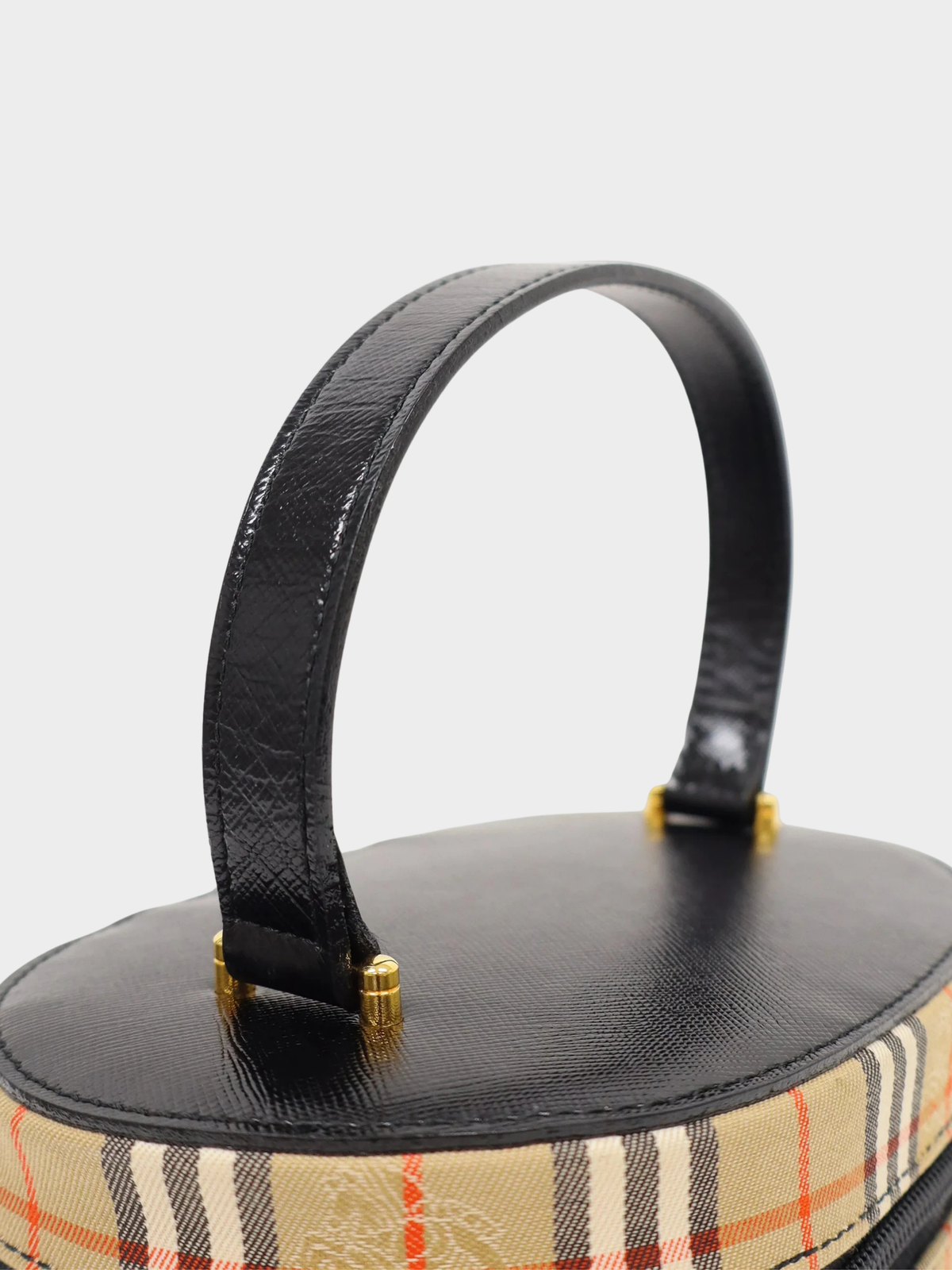 Burberry 2000s Beige Black Check Canvas Vanity Bag