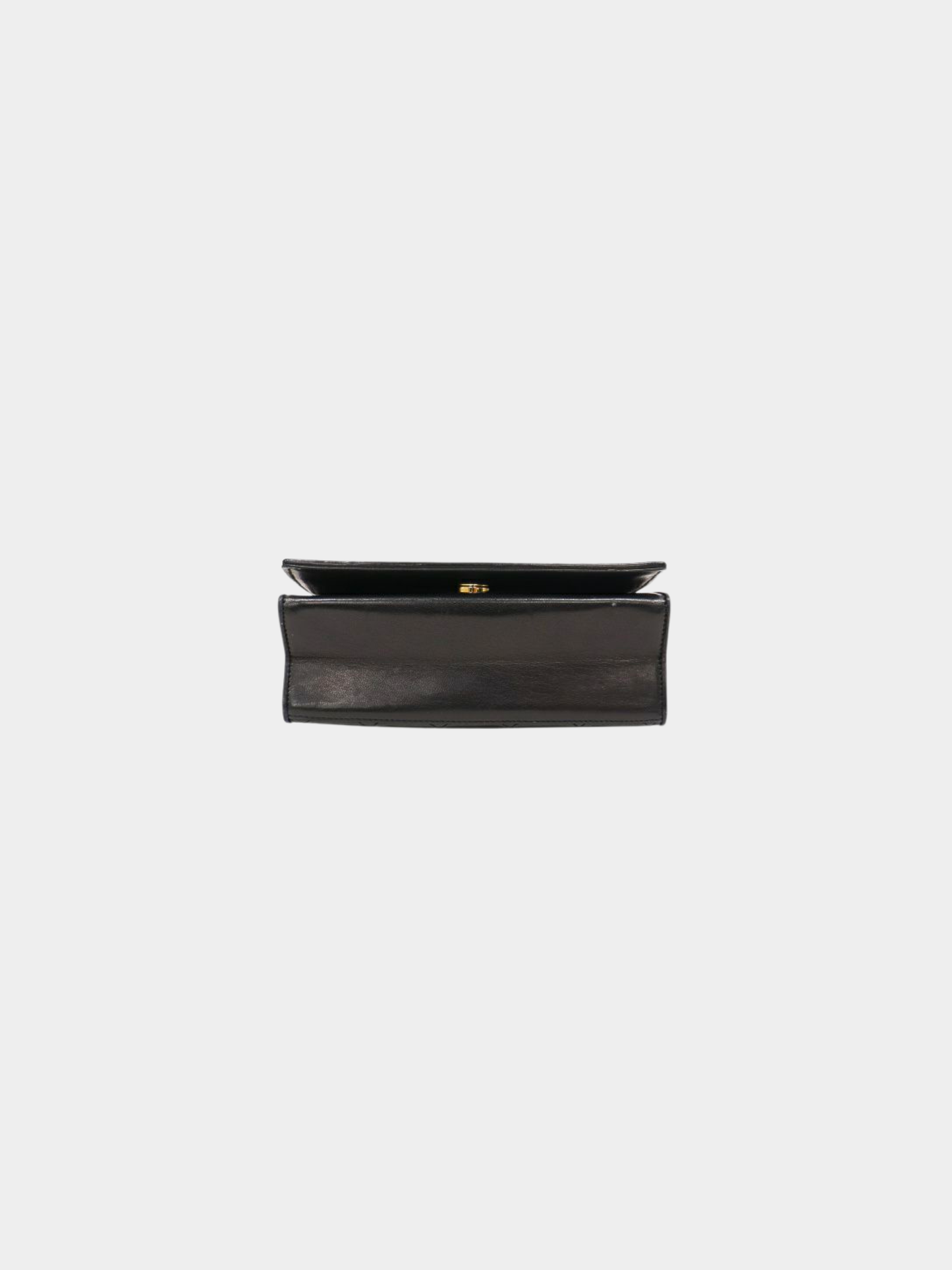 Chanel 1990–1991 Black Lambskin Matelassé Chain Shoulder Bag