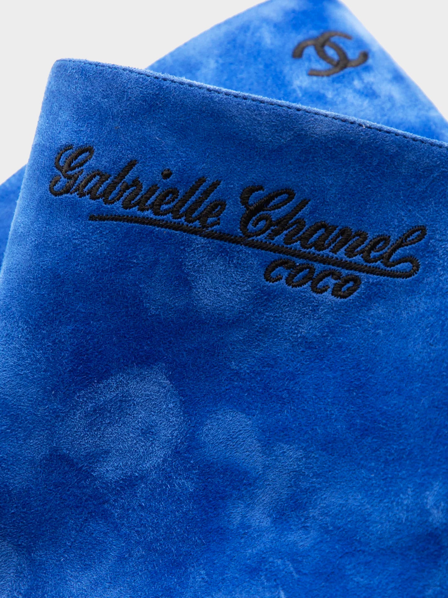 Chanel by Karl Lagerfeld FW 2008 Cobalt Blue Suede Mid-calf Boots