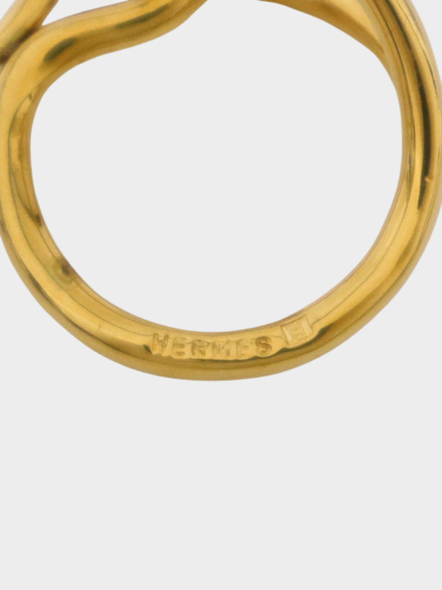Hermès 2000s Gold Plated Metal Jumbo Scarf Ring