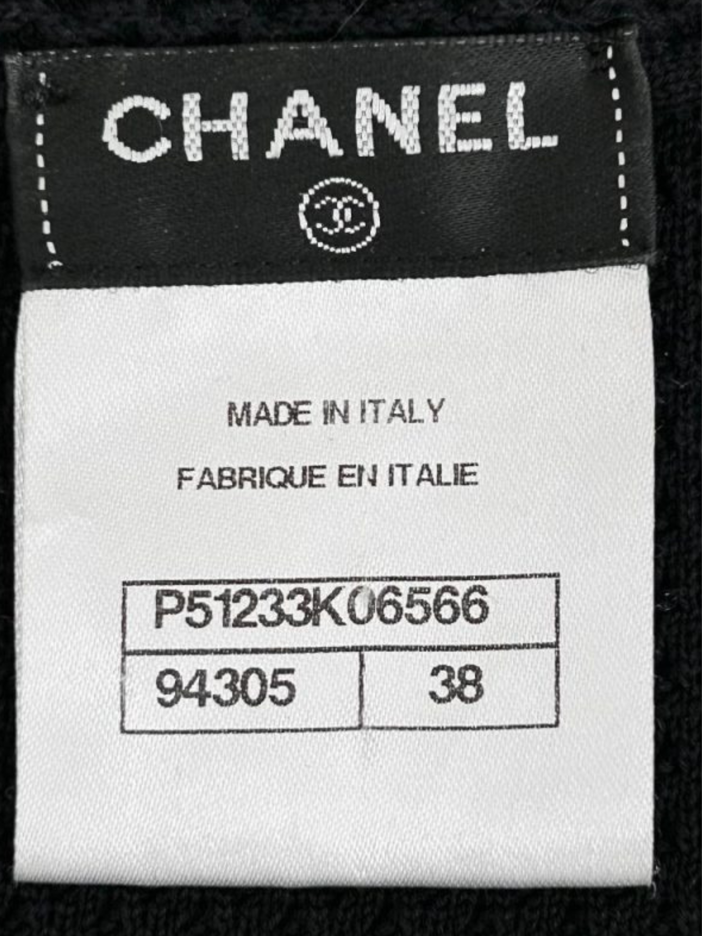 Chanel SS 2012 Black Cotton Knit Tie Neck Dress