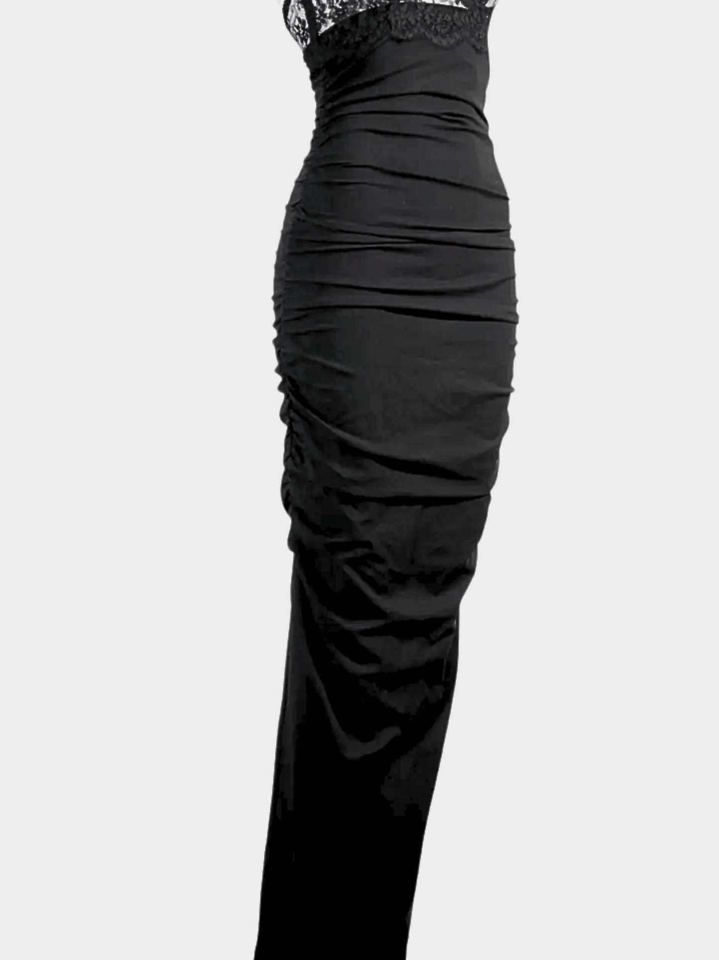 Dolce and Gabbana 2010s Black Lace Corset Maxi Dress
