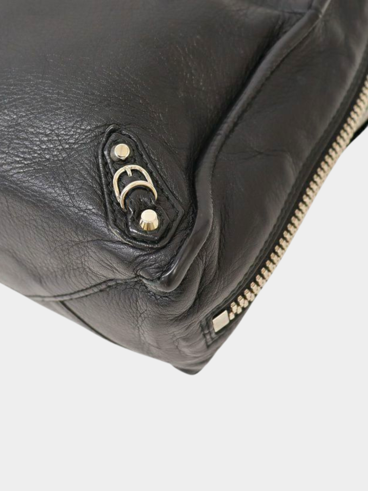 Balenciaga 2010s Black Leather Papier Mini Bag