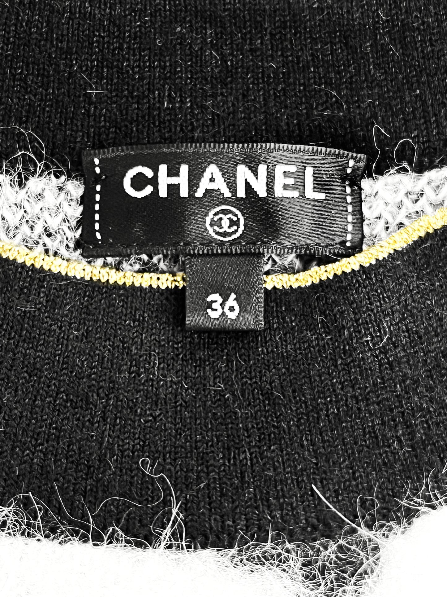 Chanel 2020 Black and White Alpaca Runway Sweater