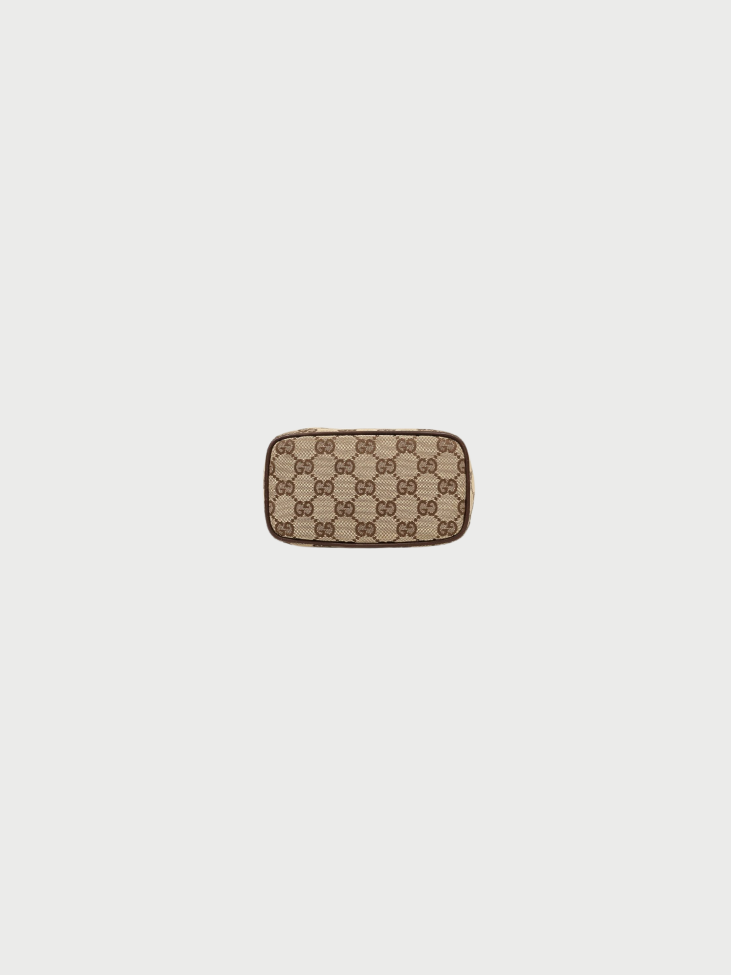 Gucci 2000s Brown Beige GG Canvas Leather Mini Handbag