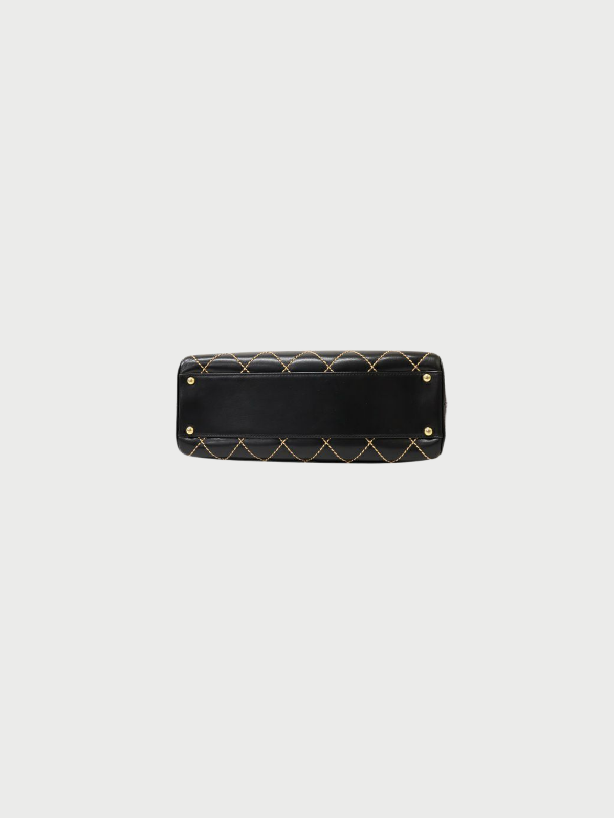 Chanel 2000s Black Leather Wild Stitch Tote Bag